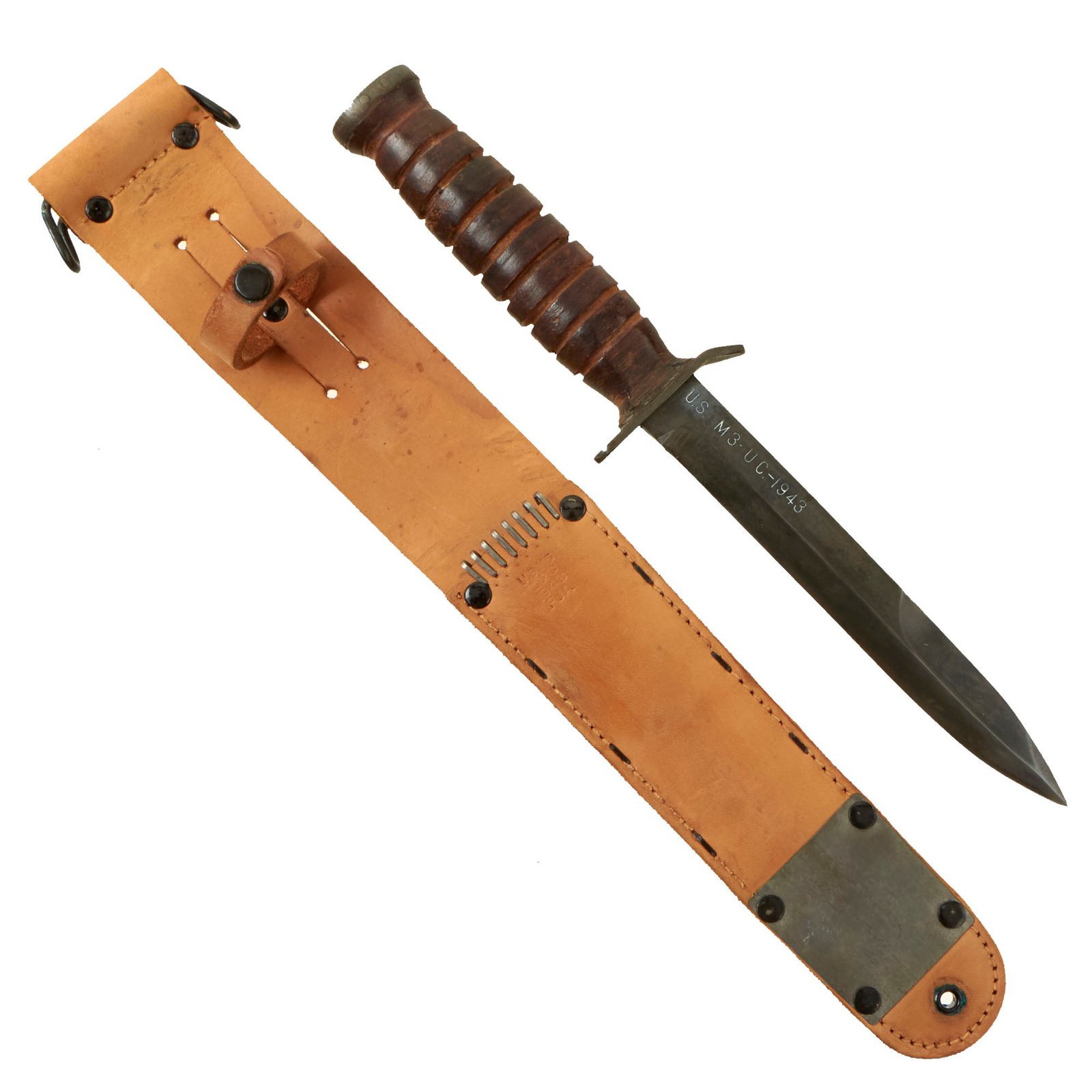 Buy Original U.S. WWII Excellent Condition Blade Marked 1943 Dated M3 Fighting Knife by Utica (‘UC’) with 1943 Dated M6 Scabbard by L&C (Lyon & Coulson) | Original Firearms Antique For Sale