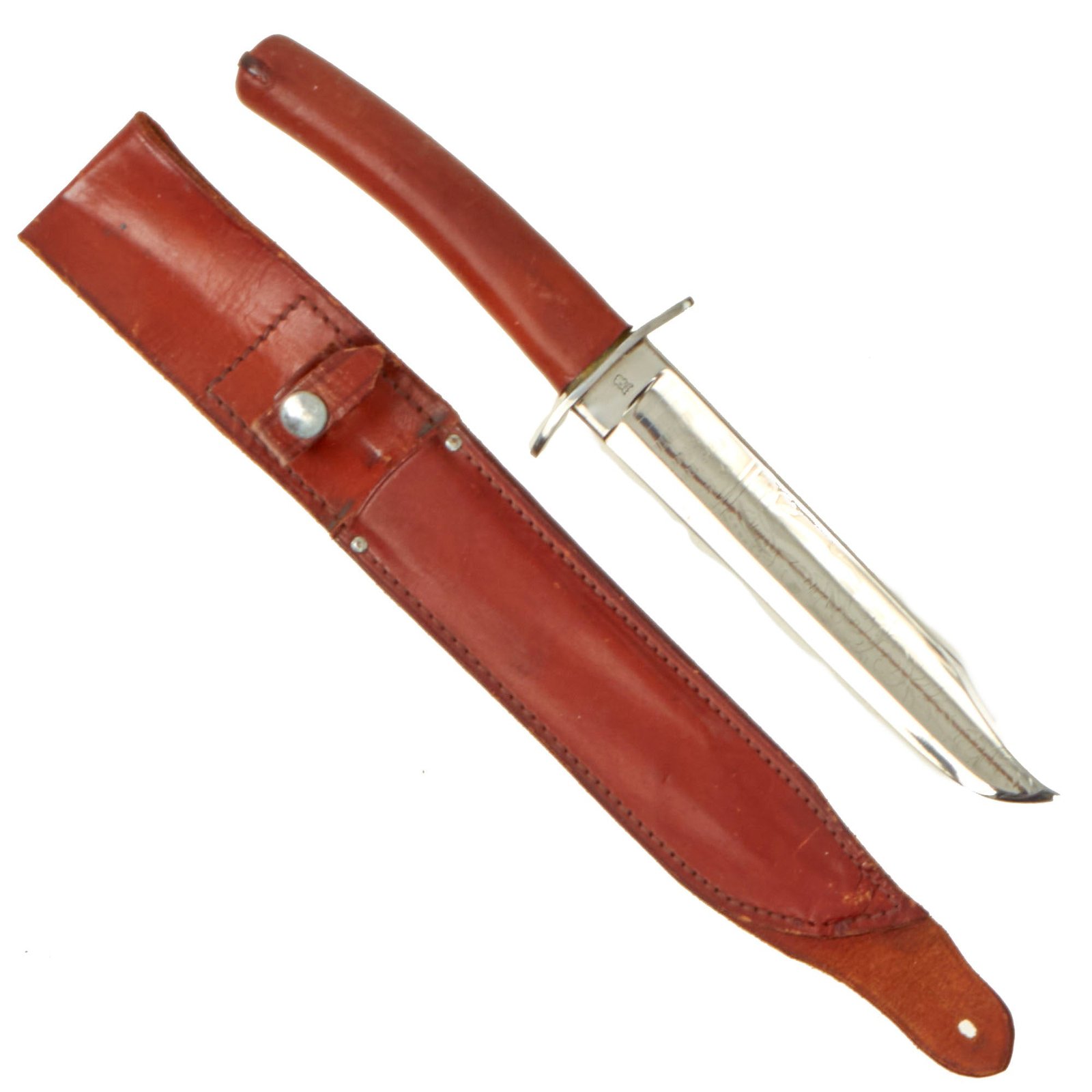 Buy Original U.S. WWII Knife Crafters Fighting Knife Constructed From Imported Civil War Sword with Leather Sheath - Marked Horstmann & Sons Philadelphia | Original Firearms Antique For Sale