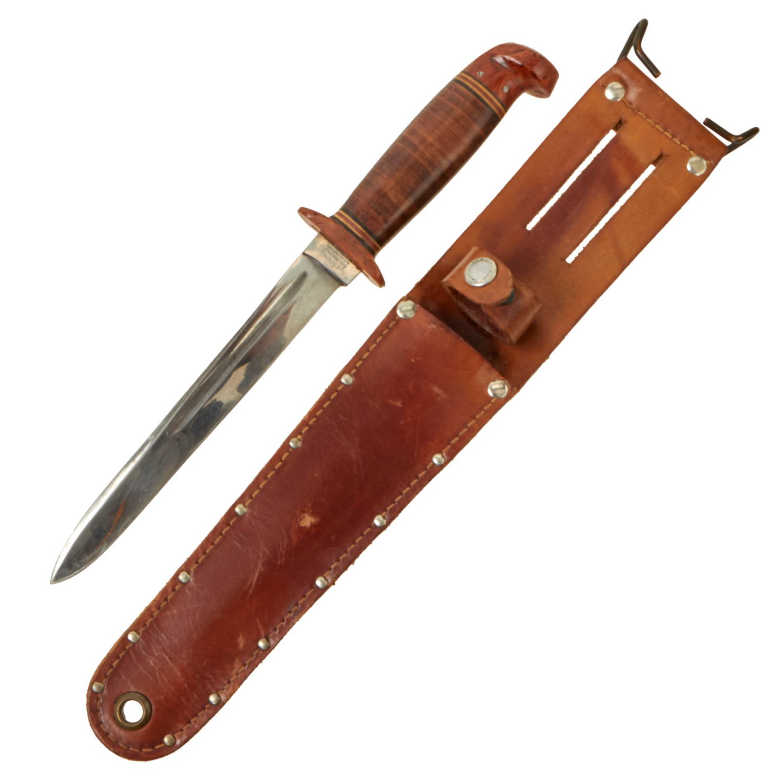 Buy Original U.S. WWII Western L77 Single Edged Combat Stiletto with Original Scabbard | Original Firearms Antique For Sale