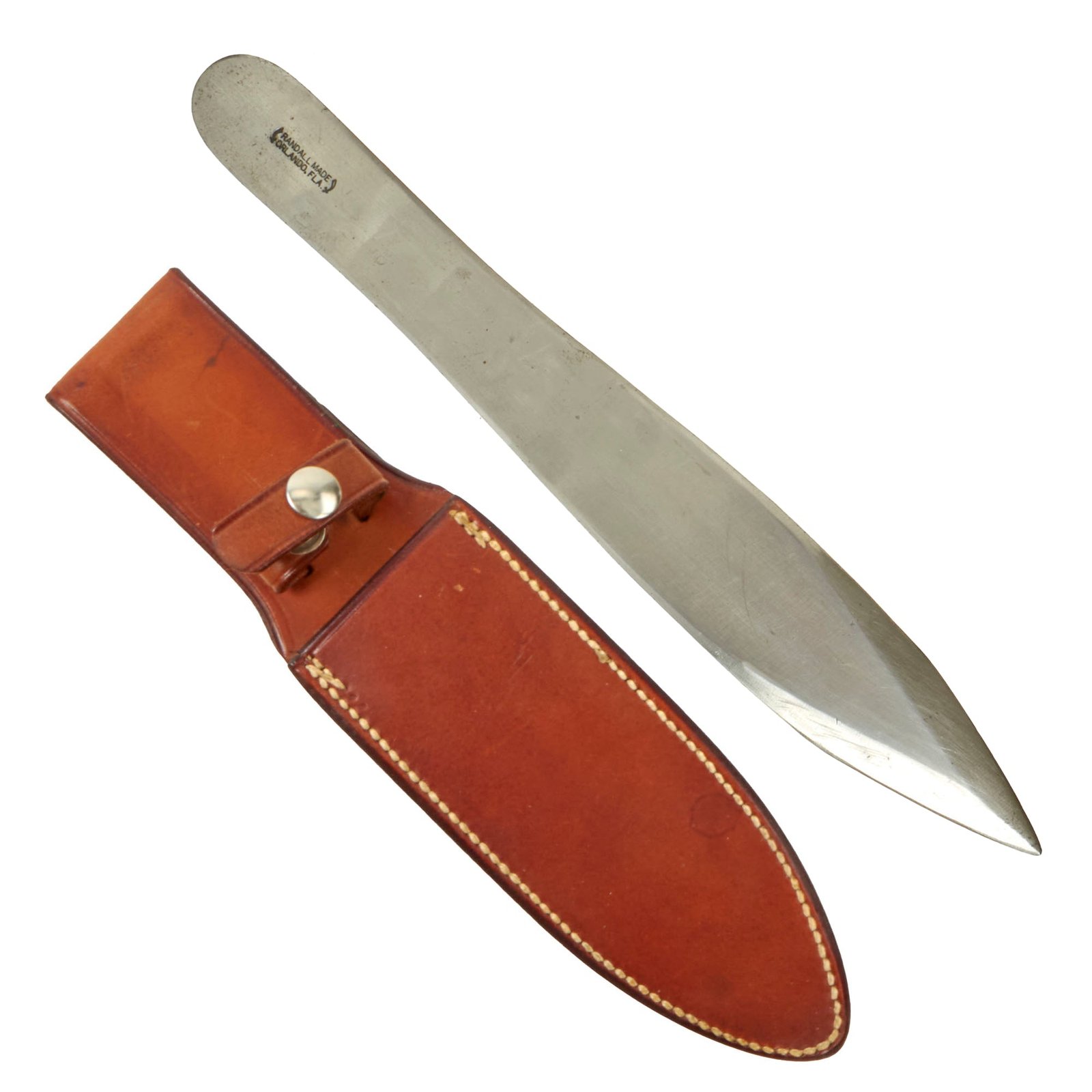 Buy Original U.S. WWII Era Randall (Orlando) Model 9 Pro Thrower Throwing Knife With Correct Leather Sheath | Original Firearms Antique For Sale