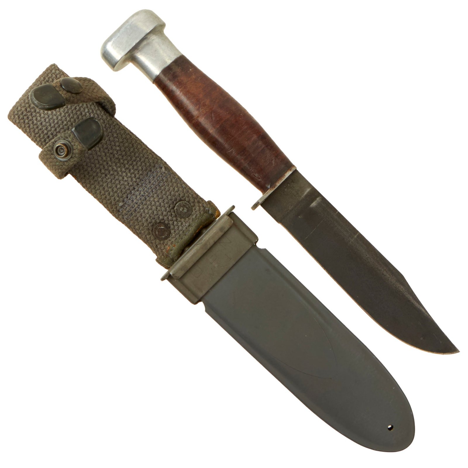 Buy Original U.S. WWII Navy USN Mark 1 Fighting Knife by GENEVA FORGE with Mk1 Scabbard | Original Firearms Antique For Sale