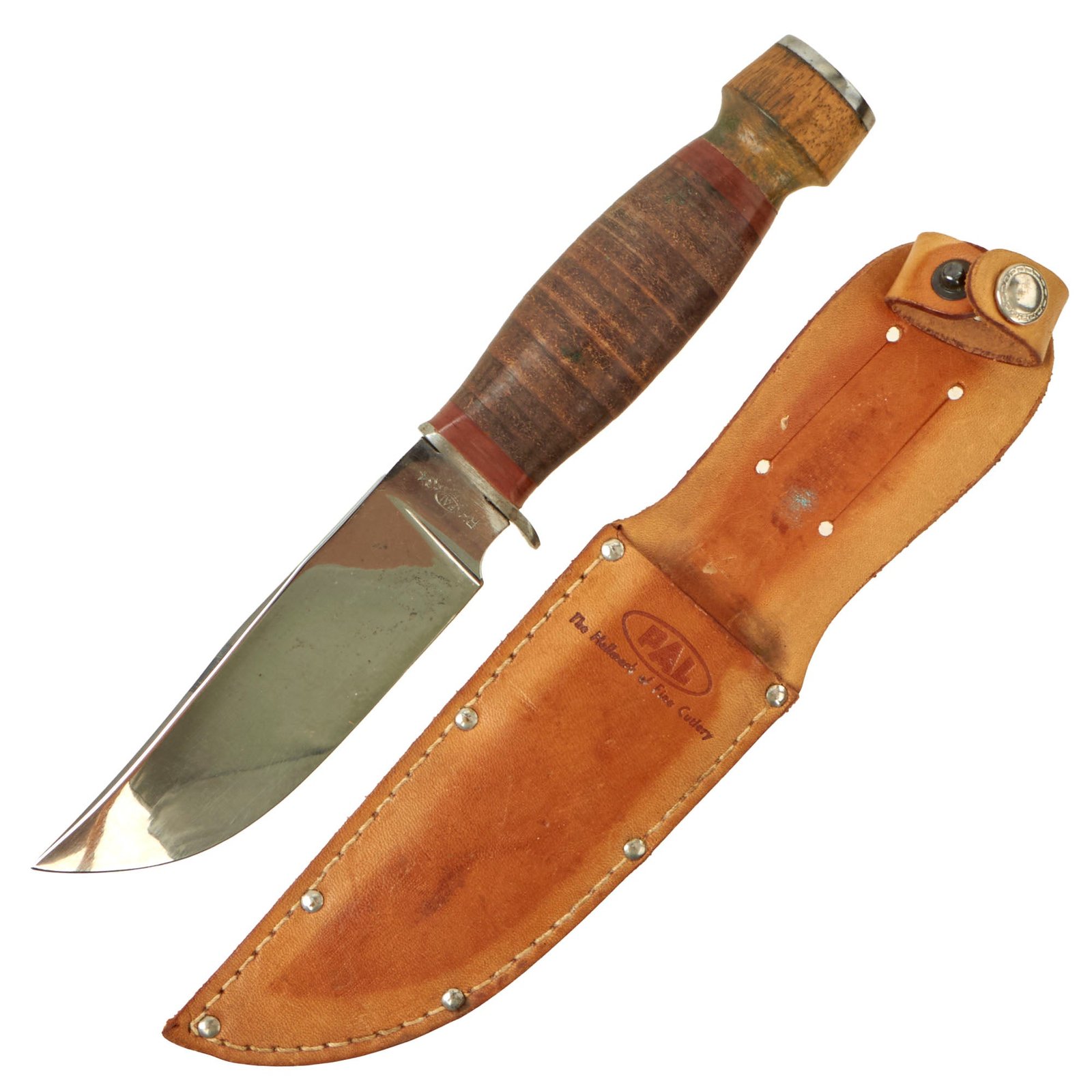 Buy Original U.S. WWII PAL RH-34 “Boy Scout” Fighting Knife with Correct Leather Scabbard | Original Firearms Antique For Sale