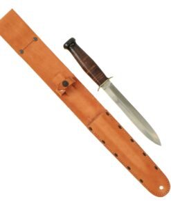 Buy Original U.S. WWII Case Stiletto “OSS Commando” Fighting Knife With Leather Sheath - Unissued | Original Firearms Antique For Sale