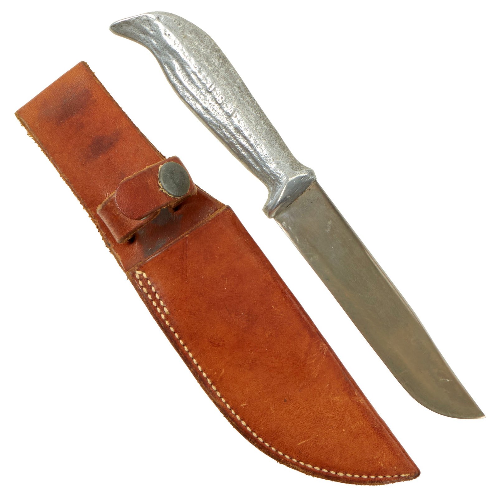 Buy Original U.S. WWII Named Murphy “Jr” Combat Fighting Knife with Cast Aluminum Handle & Scabbard - Fred Ream | Original Firearms Antique For Sale