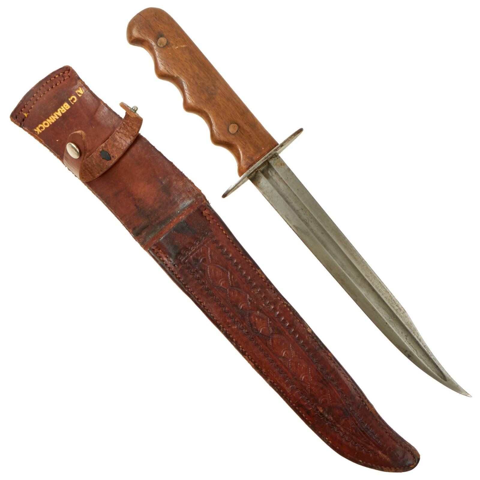 Buy Original U.S. WWII San Antonio Iron Works WWI Cut-Down Model 1913 Cavalry “Patton” Saber Fighting Knife With Correct Scabbard - Patton Saber ‘Middle’ Section | Original Firearms Antique For Sale