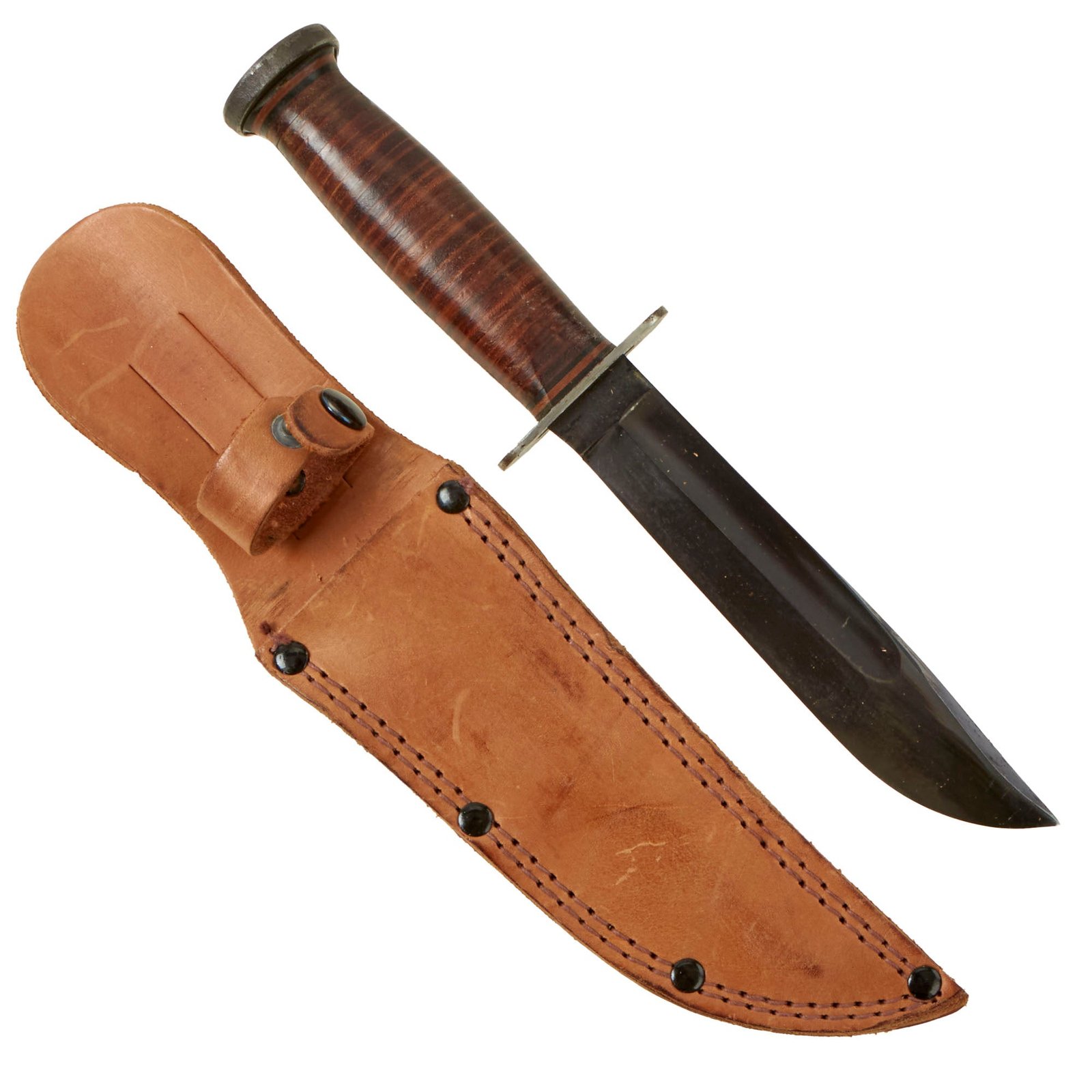 Buy Original U.S. WWII Western G-46-6 "Shark" Fighting Knife with Correct Leather Scabbard | Original Firearms Antique For Sale