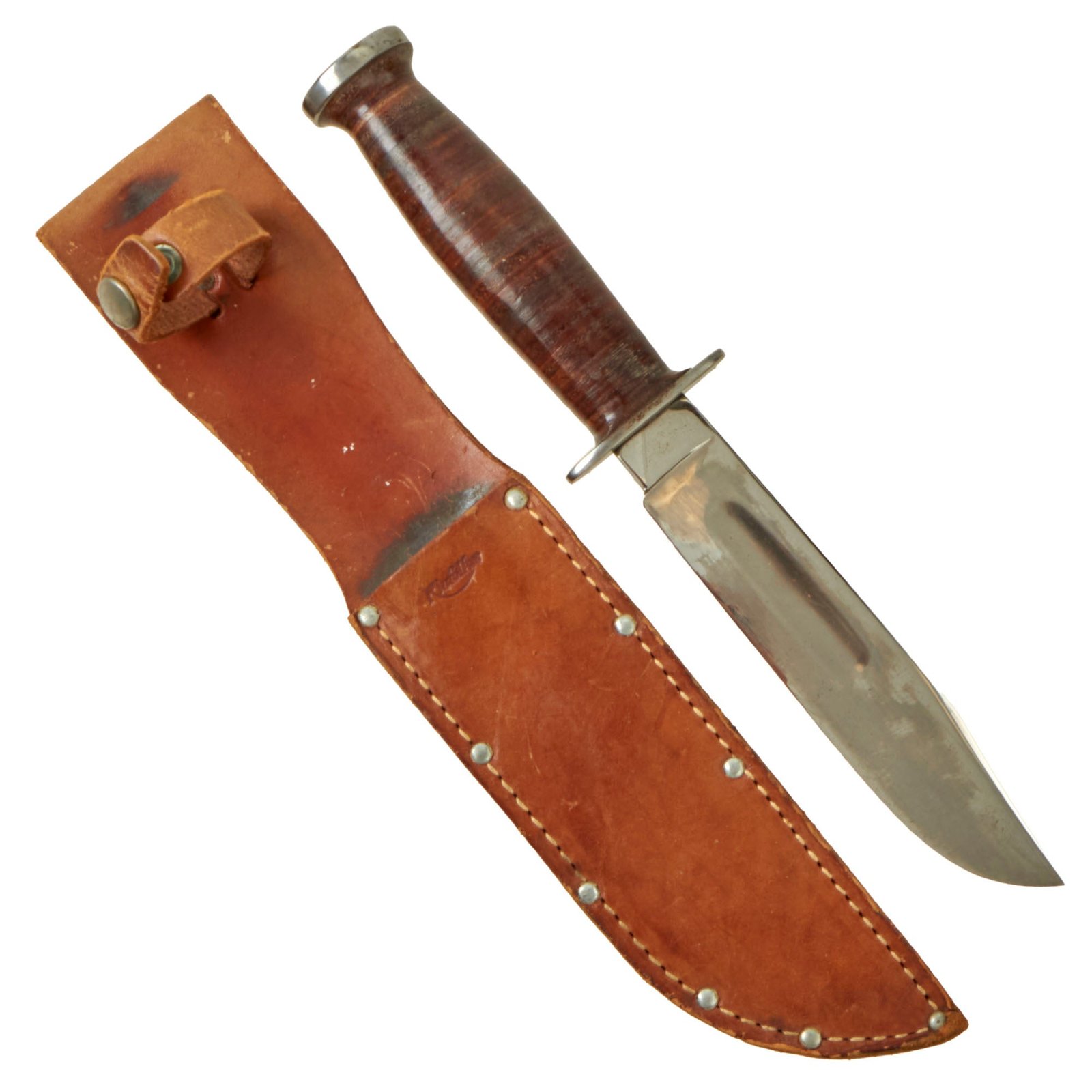 Buy Original U.S. WWII Kinfolks 6 Inch Utility Knife with Correct “Kinfolks” Marked Belt Scabbard | Original Firearms Antique For Sale