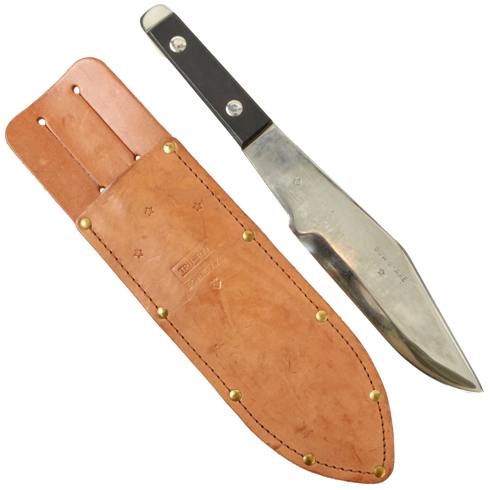 Buy Original U.S. Vietnam War Era Tru-Balance Bowie Ax Throwing Knife With Correct Leather Sheath | Original Firearms Antique For Sale