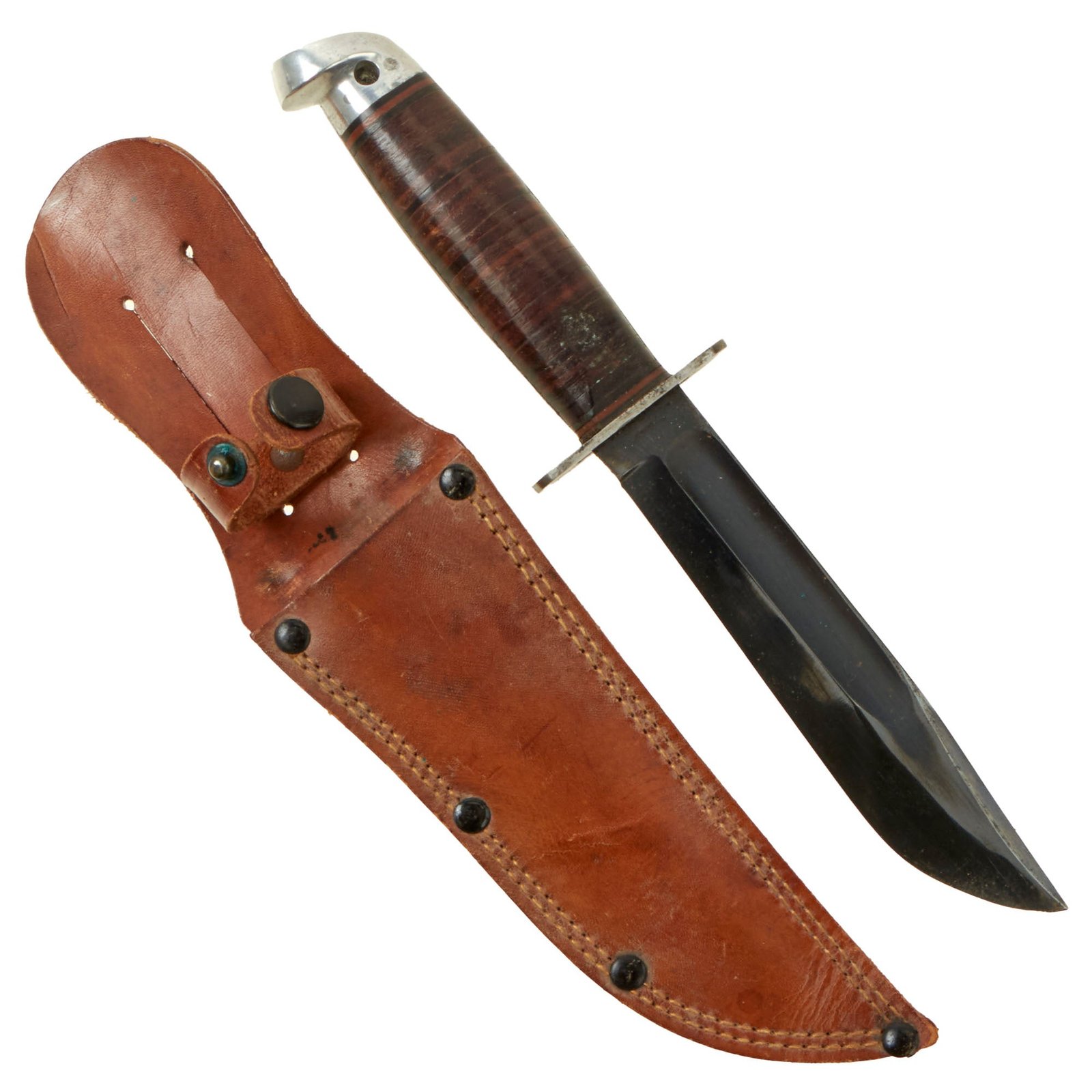 Buy Original U.S. WWII Western G-46-6 "Shark" Fighting Knife with Correct Leather Scabbard | Original Firearms Antique For Sale