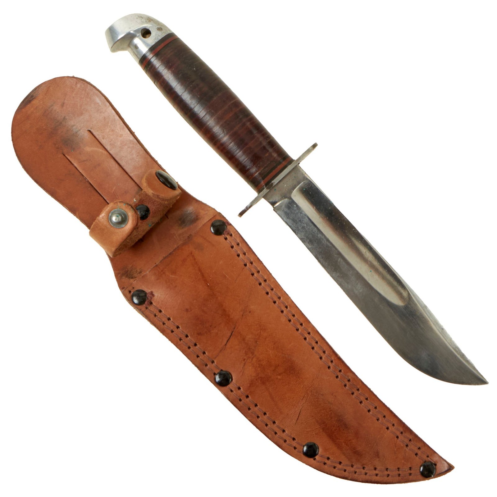 Buy Original U.S. WWII Western G-46-6 "Shark" Fighting Knife with Correct Leather Scabbard | Original Firearms Antique For Sale