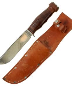 Buy Original U.S. WWII Era Navy Mark I Ka-Bar Style Marble Shark Fighting Knife with Leather Scabbard | Original Firearms Antique For Sale