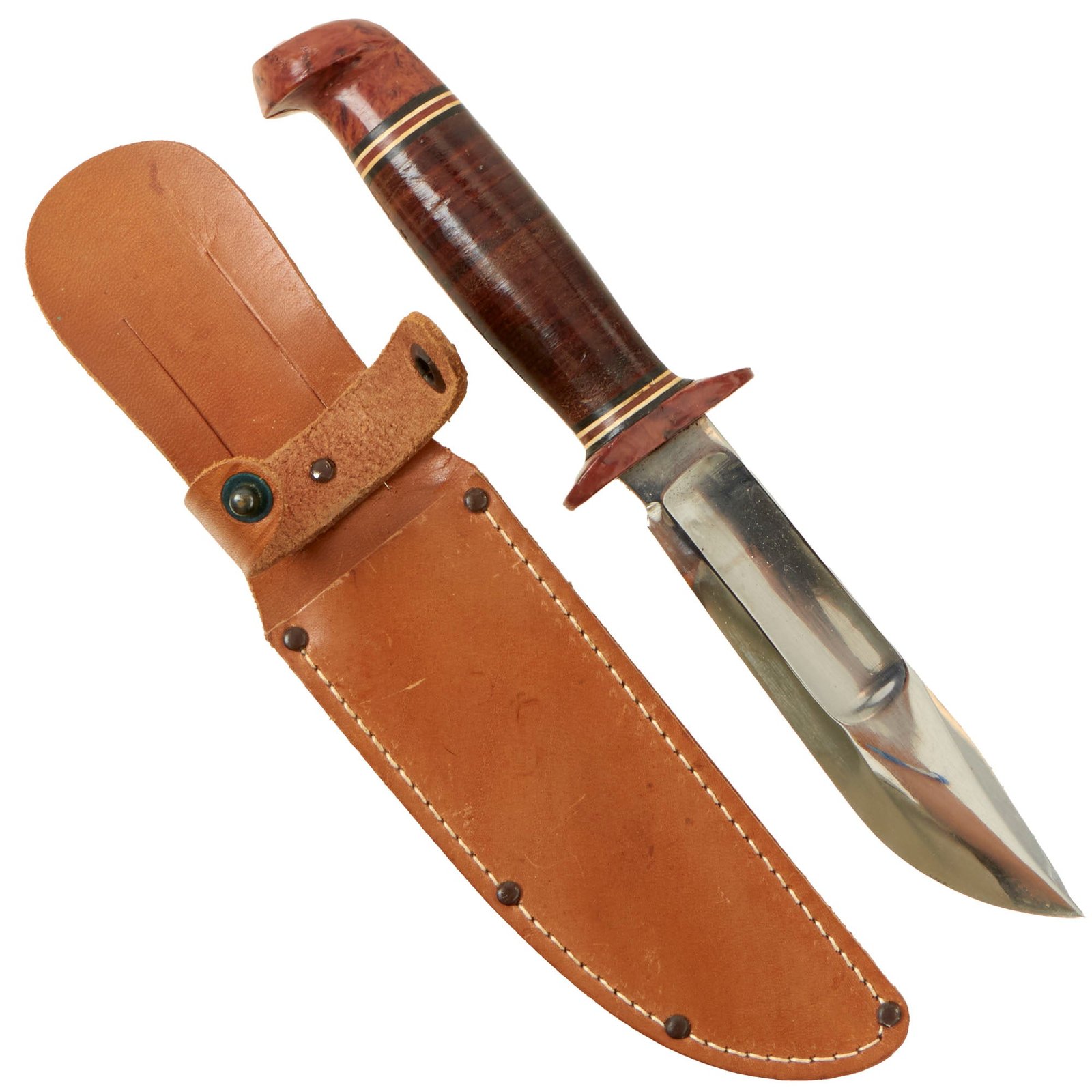 Buy Original U.S. WWII Western G-46-5 "Baby Shark" Fighting Knife with Leather Scabbard | Original Firearms Antique For Sale