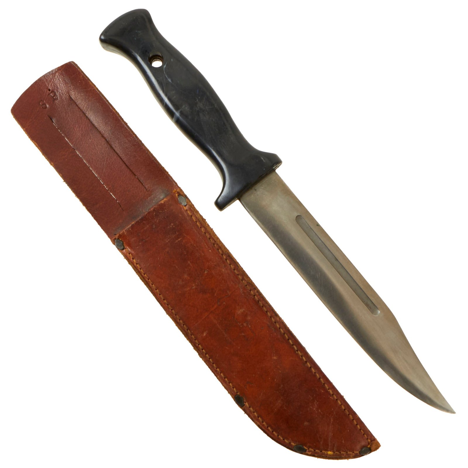 Buy Original U.S. WWII Hercules Forge Company Hunting Knife with Style Molded Plastic Grip & Leather Sheath - aka Vietnam Delta Knife | Original Firearms Antique For Sale