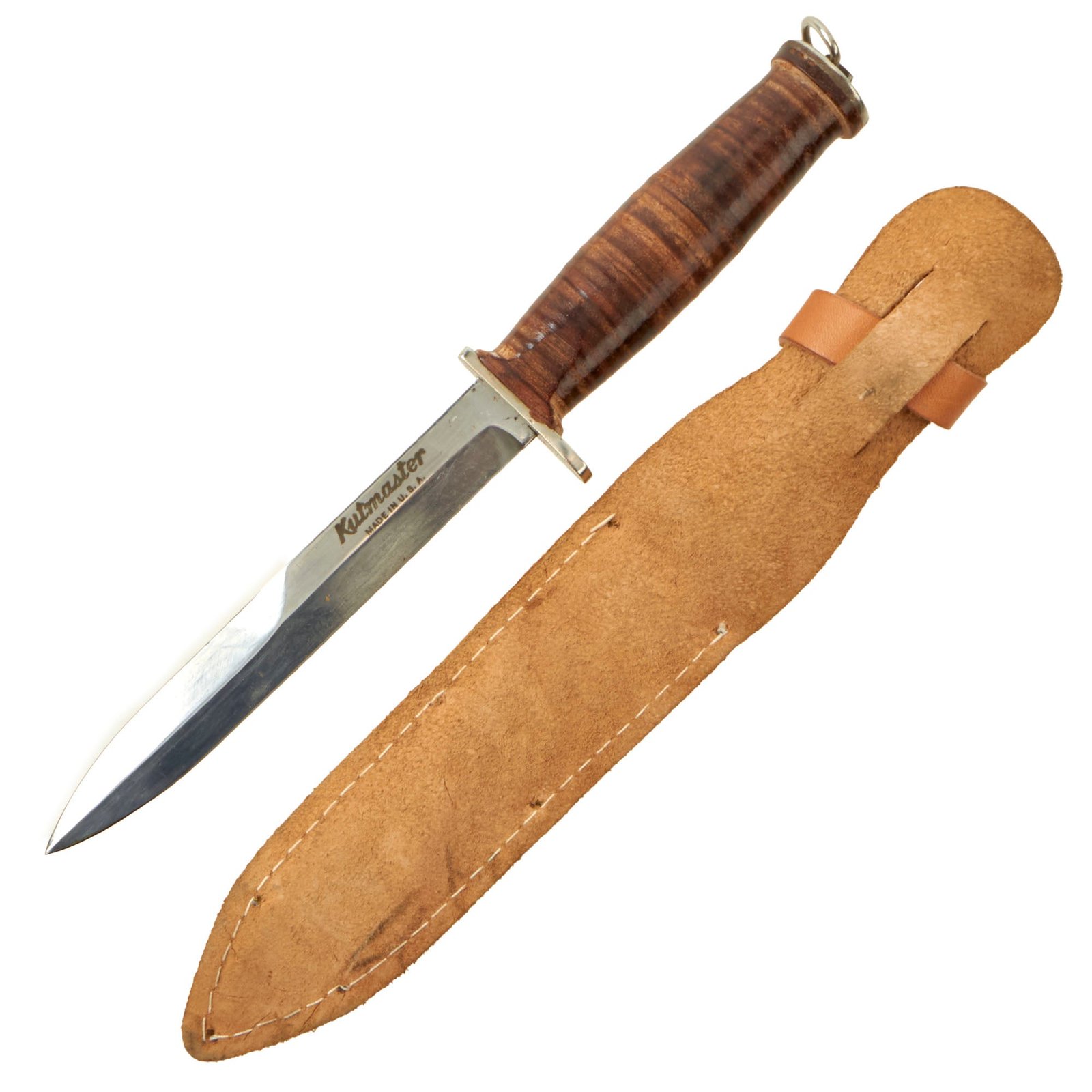 Buy Original U.S. WWII to Post War Era Kutmaster Fighting Knife With 6 ¾” M3 Knife Style Blade and Original Leather Sheath | Original Firearms Antique For Sale