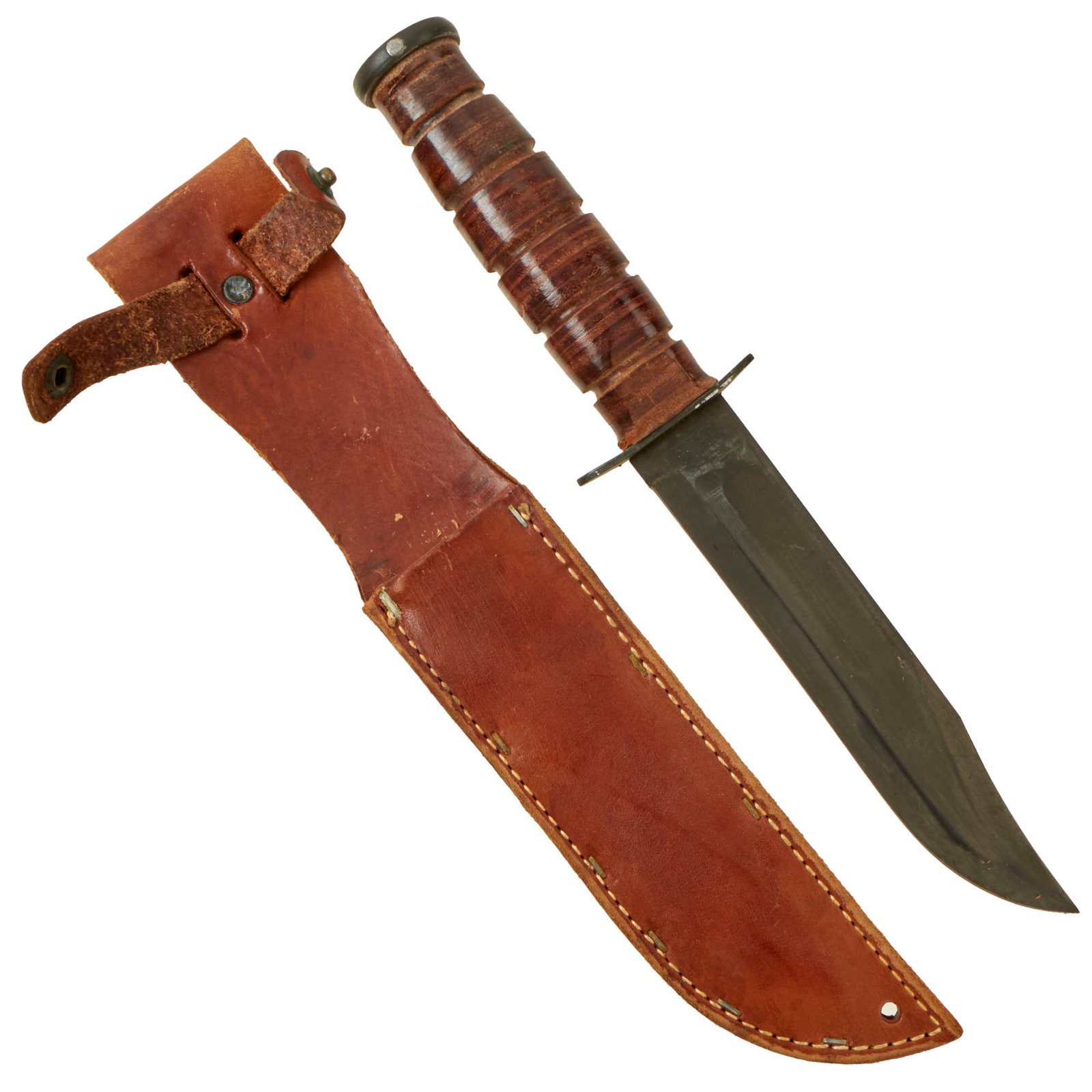 Buy Original U.S. WWII Sterile Navy Mark 2 Style Fighting Knife with Post War Scabbard | Original Firearms Antique For Sale