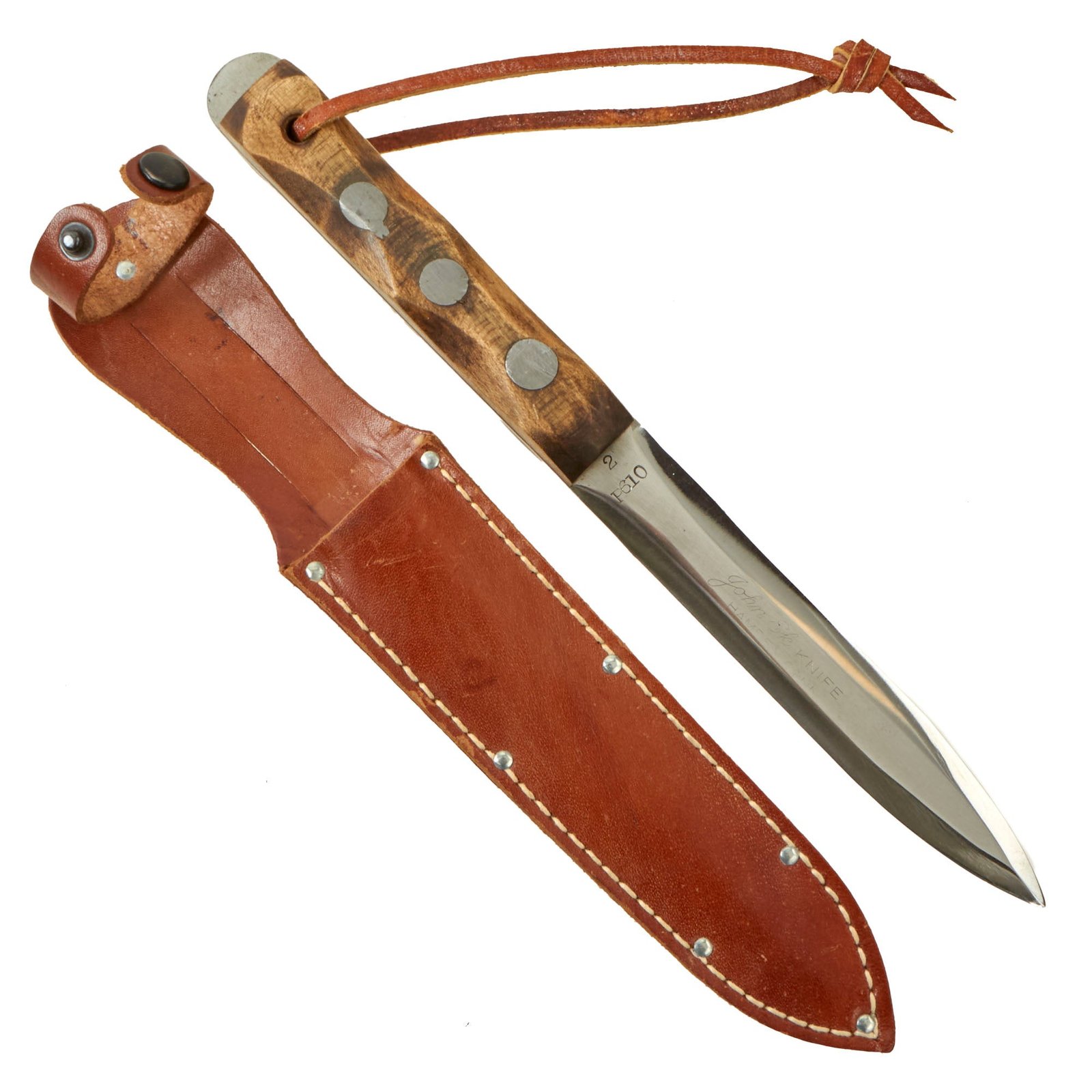 Buy Original U.S. WWII EK Model 2 Fighting Knife With Correct Scabbard by John Ek of Hamden Connecticut - Excellent Condition | Original Firearms Antique For Sale