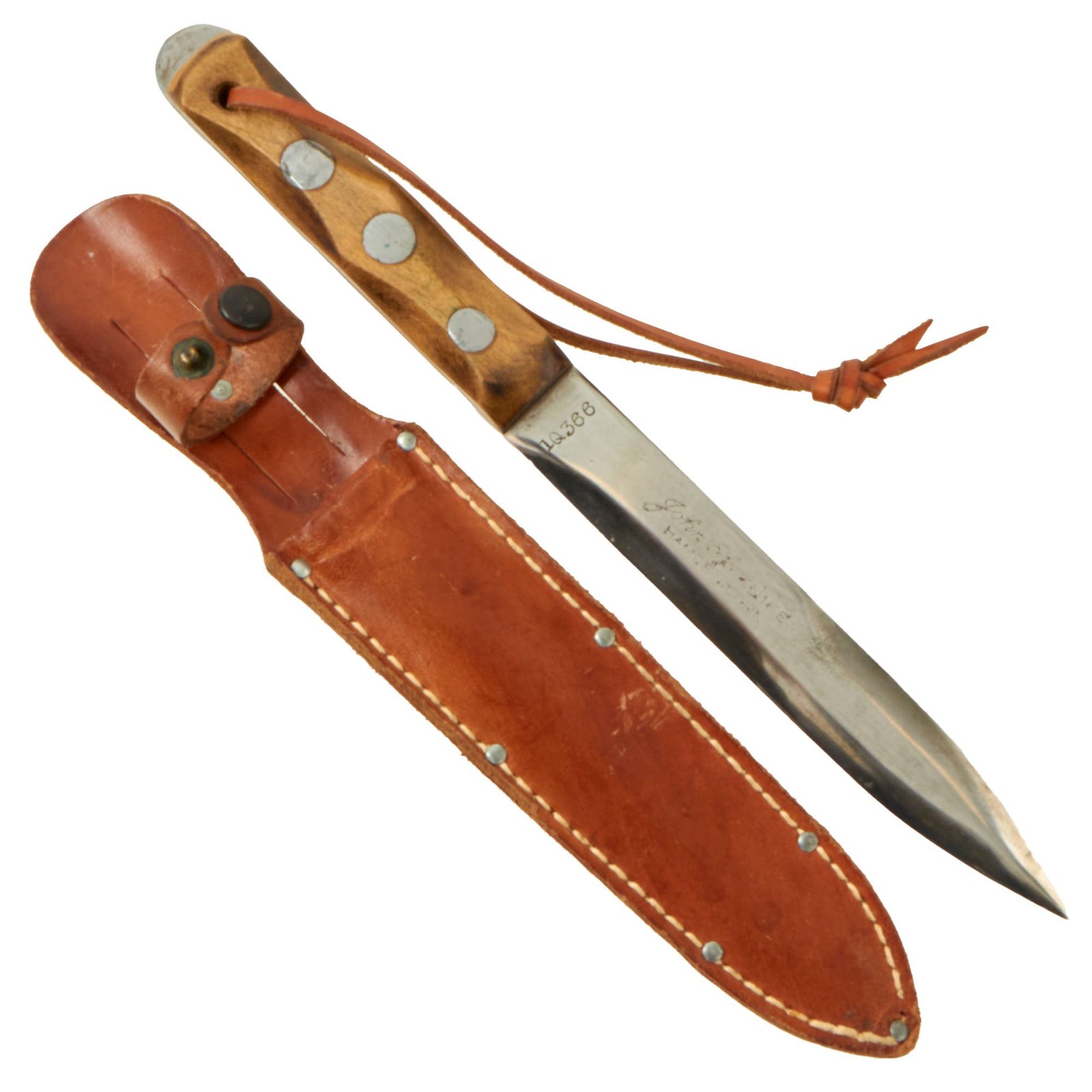 Buy Original U.S. WWII EK Model 1 Fighting Knife Serial 1Q366 by John Ek of Hamden, Conn. with Correct Scabbard - Excellent Condition | Original Firearms Antique For Sale