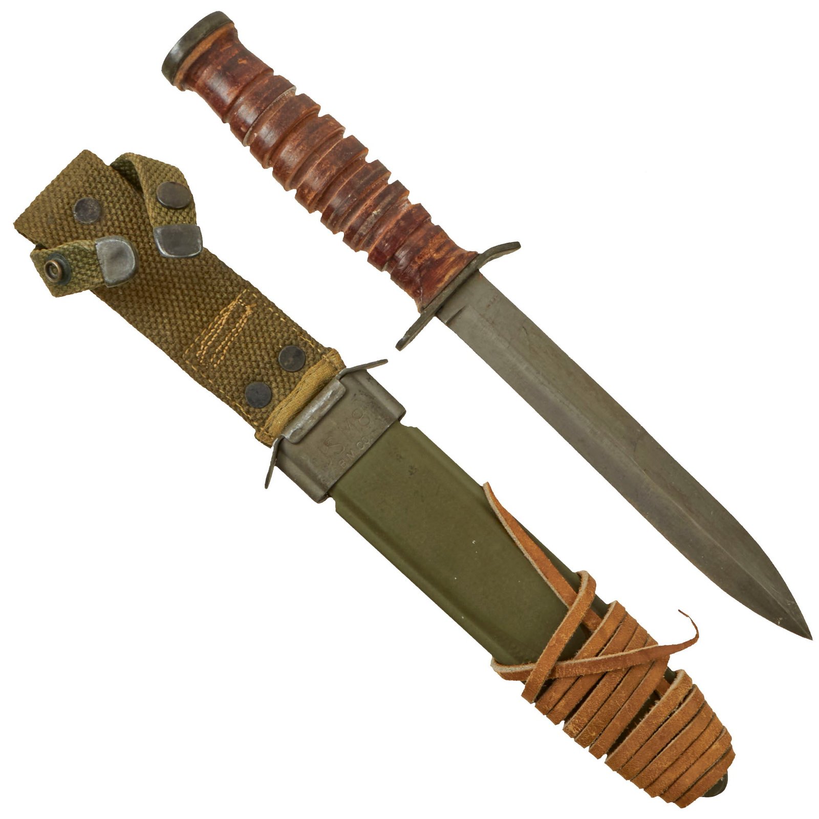 Buy Original U.S. WWII M3 Boker Fighting Knife with M8 Scabbard - Excellent Condition | Original Firearms Antique For Sale