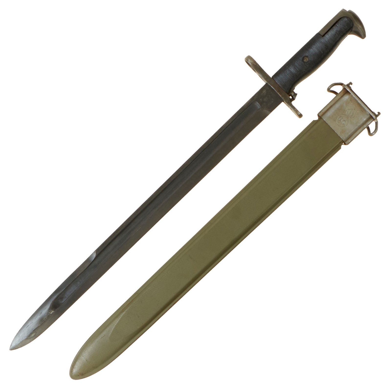 Buy Original U.S. WWII Excellent Condition M1942 16" Garand Rifle Bayonet by Oneida Limited with M3 Scabbard - dated 1942 | Original Firearms Antique For Sale