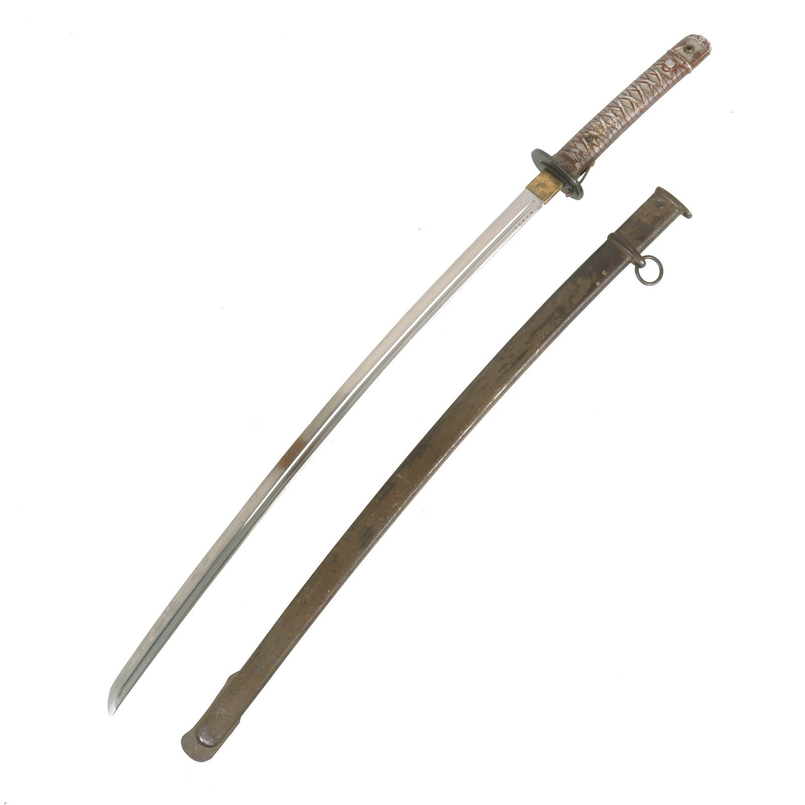 Buy Original WWII Japanese Army Type 95 NCO Katana Sword with Excellent Blade and Scabbard - Matched Serial 78419 | Original Firearms Antique For Sale