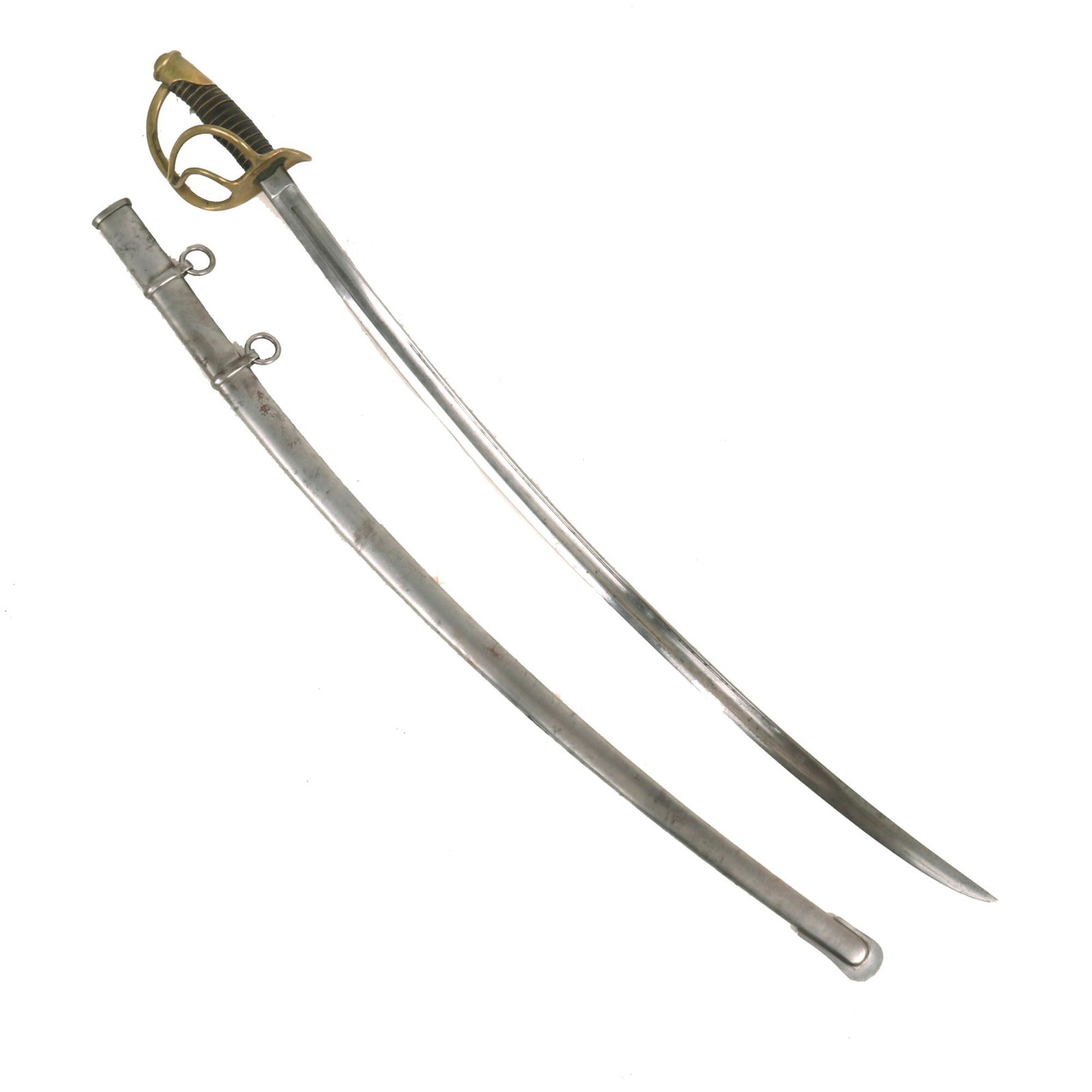 Buy Original U.S. Model 1860 Light Cavalry Saber by C. Roby with Scabbard - Dated 1865 | Original Firearms Antique For Sale
