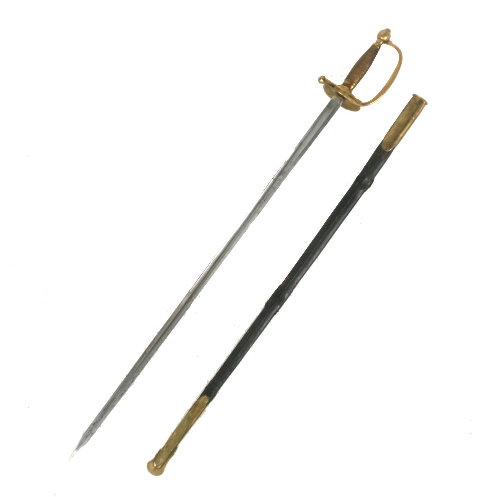 Buy Original U.S. Civil War M-1840 Army NCO Sword by Ames Mfg. Co. with Brass & Leather Scabbard - Dated 1861 | Original Firearms Antique For Sale