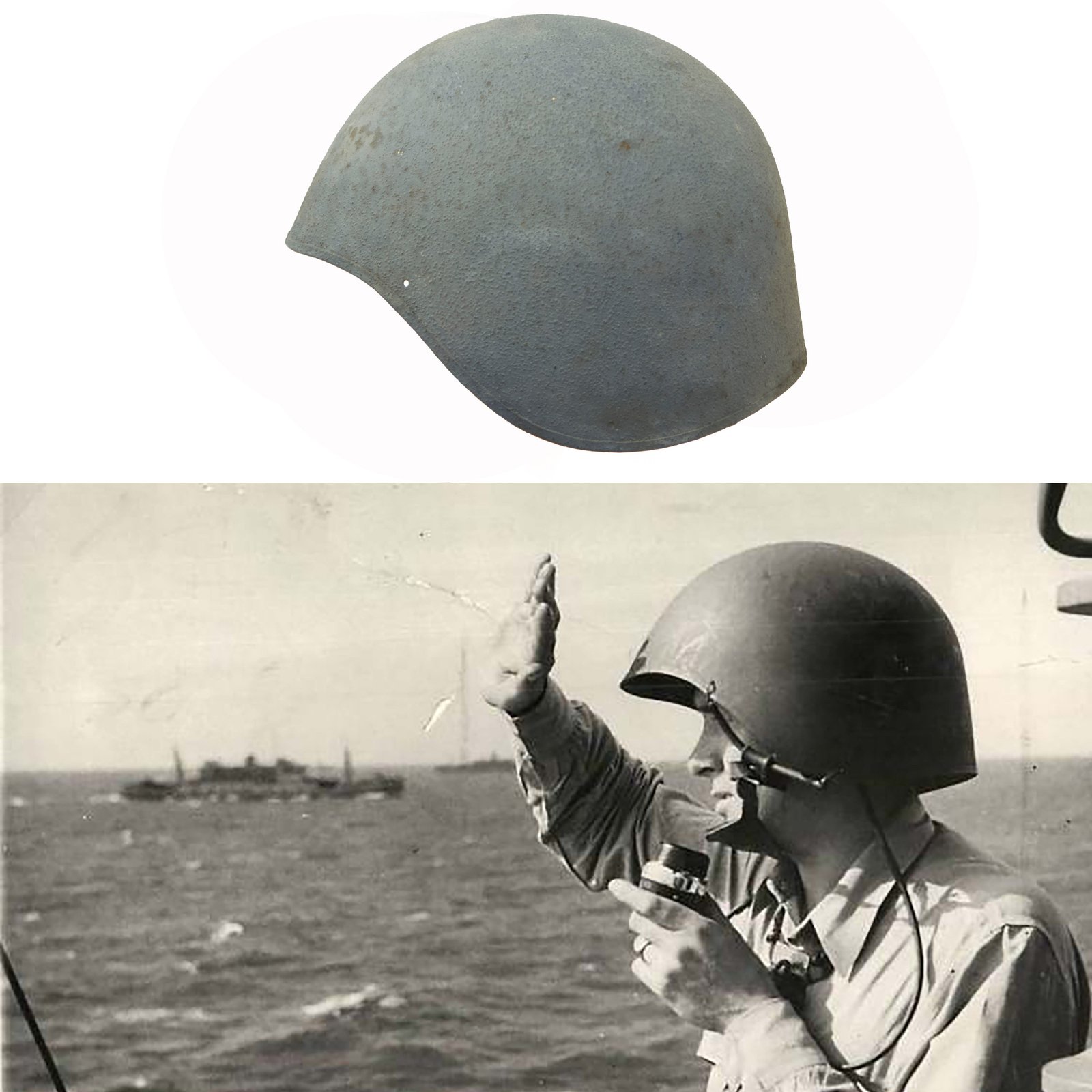 Buy Original U.S. WWII Navy USN MK2 Talker Flak Helmet | Original Firearms Antique For Sale