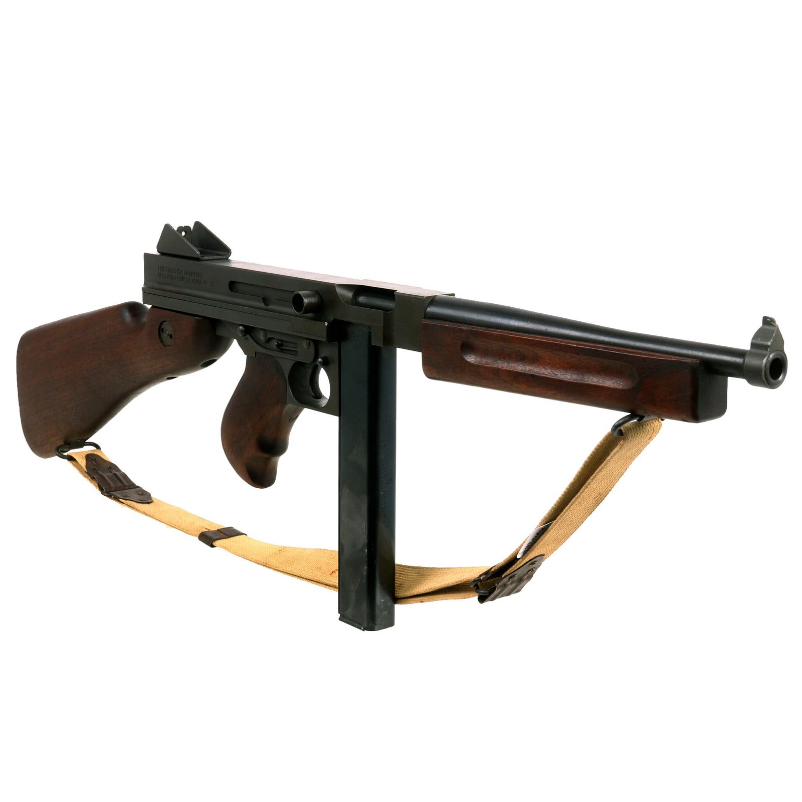 Buy Original U.S. WWII Thompson M1 Display SMG with Non-Firing Steel Receiver, Magazine & Replica Sling | Original Firearms Antique For Sale