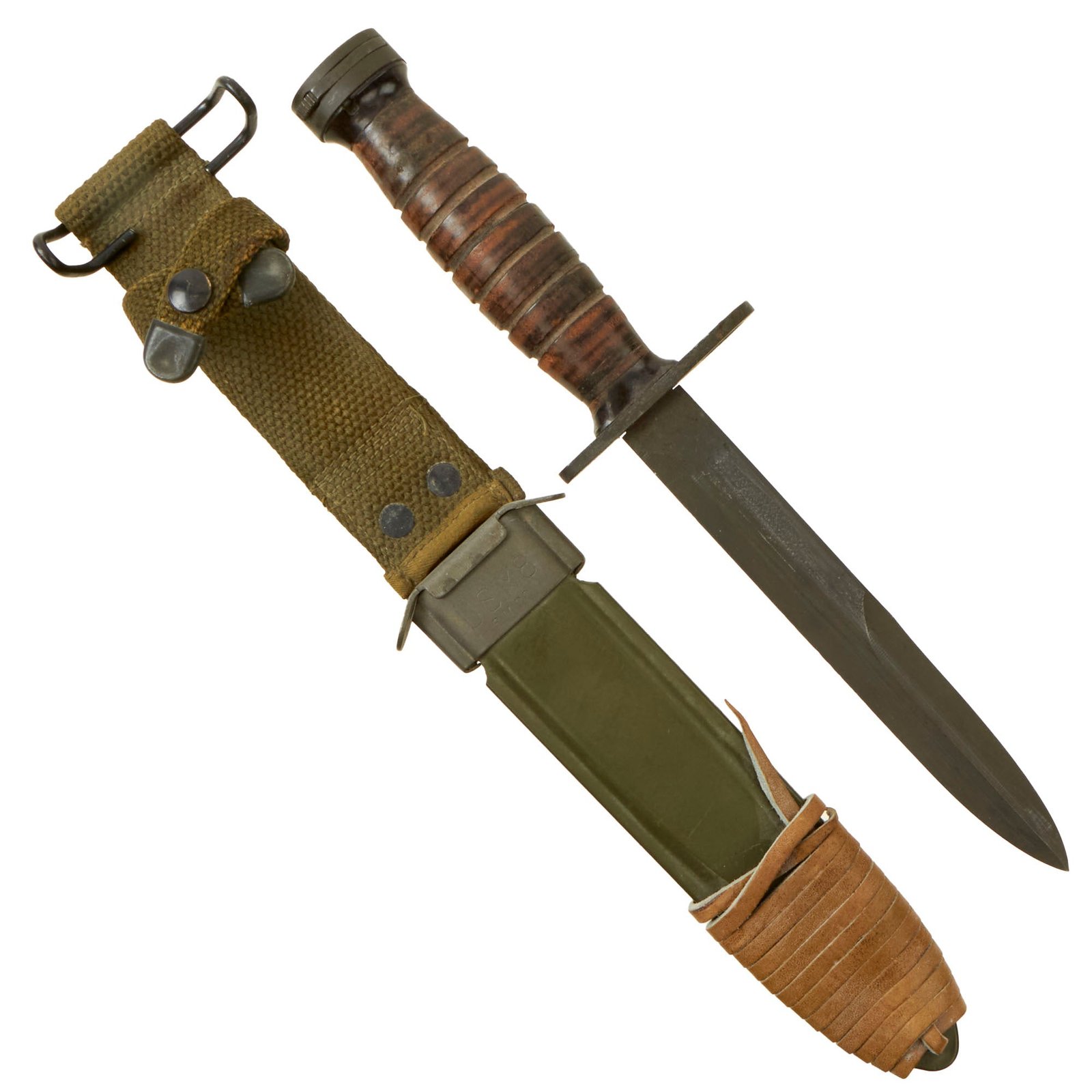 Buy Original U.S. WWII M4 Bayonet for the M1 Carbine by CASE with M8 Scabbard & Lanyard by B.M. Co | Original Firearms Antique For Sale