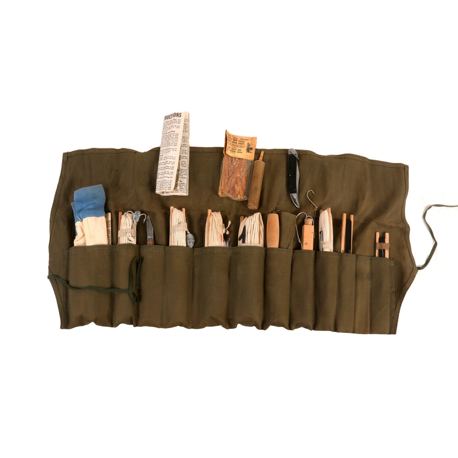 Buy Original WWII U.S. Navy Emergency Fishing Kit with Intact Bait & Accessories | Original Firearms Antique For Sale