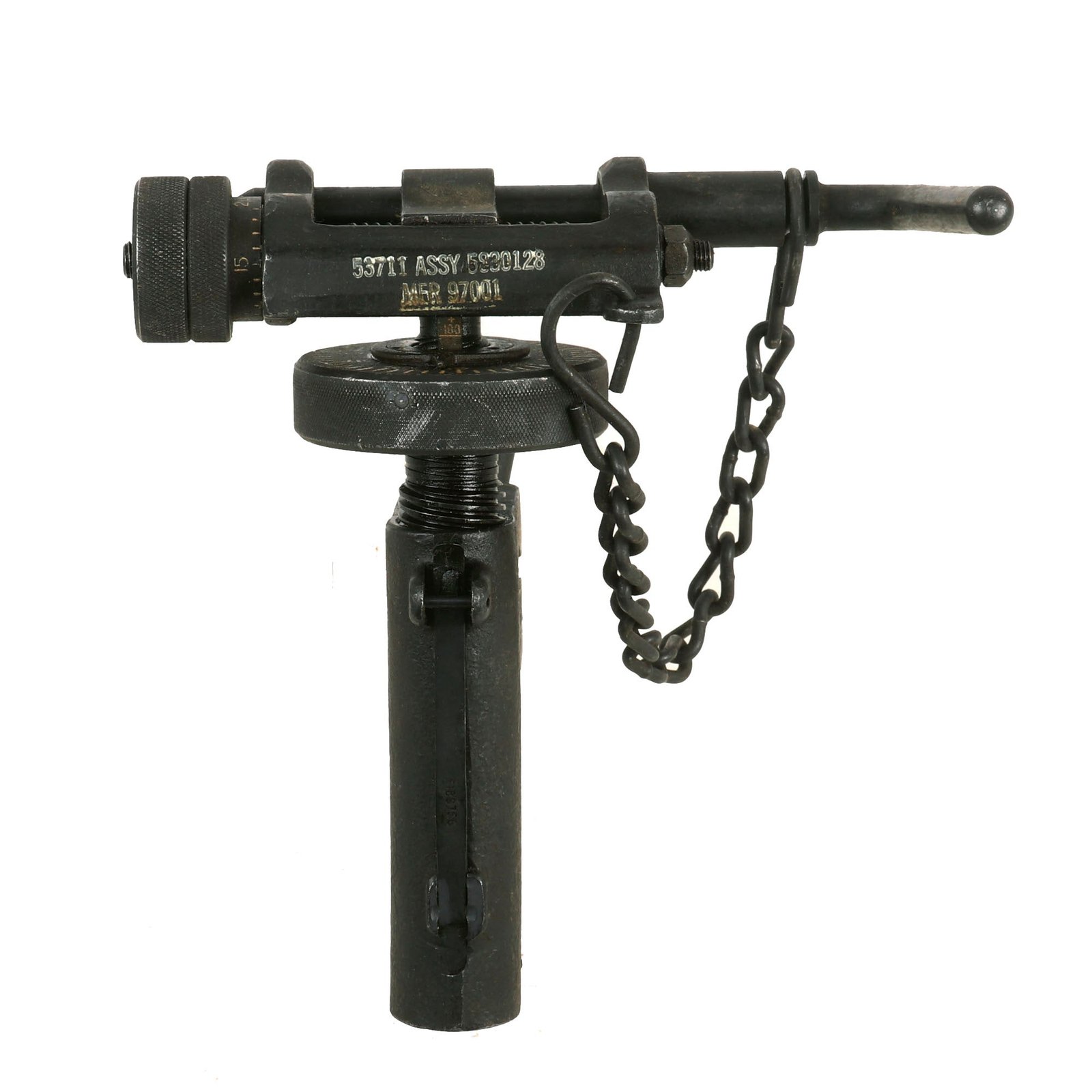 Buy Original U.S. WWII or Korean War Traverse and Elevation Mechanism T&E for the U.S. M2 Browning .50 Cal M3 Tripod | Original Firearms Antique For Sale