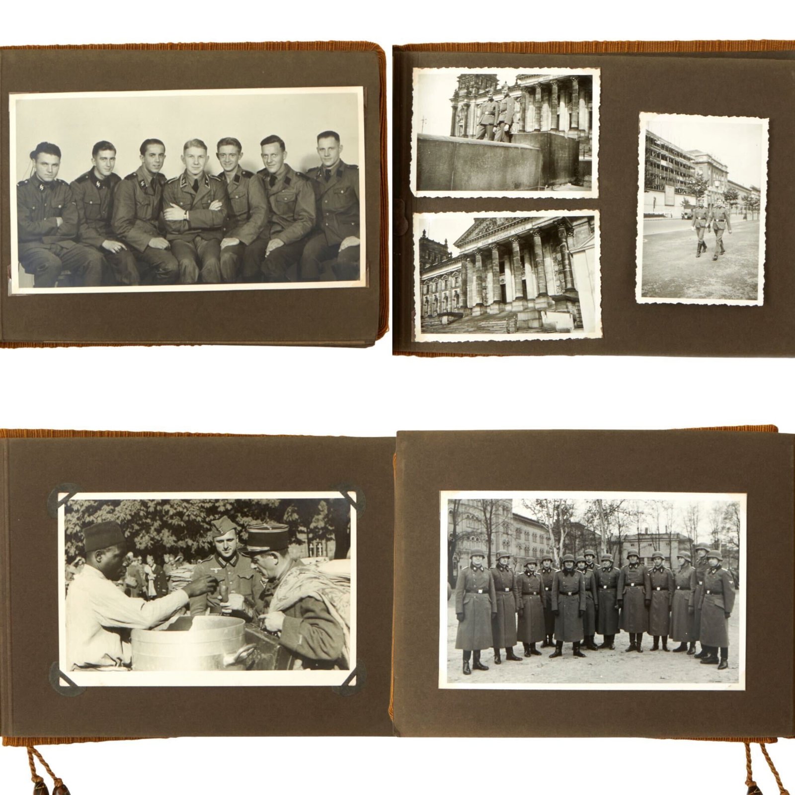 Buy Original German WWII Waffen-SS Personal Photo Album with Men in Uniform - Formation - Reichstag - 62 Photos | Original Firearms Antique For Sale