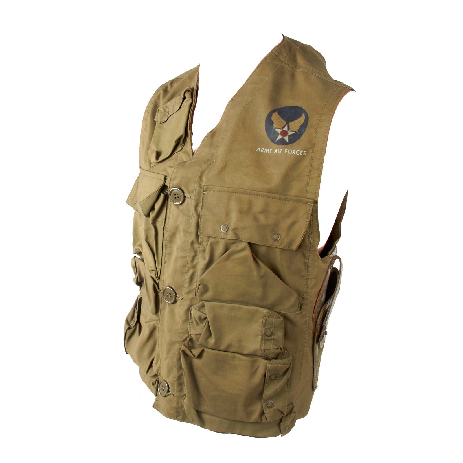Original U.S. WWII USAAF Pilot Type C-1 Emergency Sustenance Vest by Breslee Mfg. Co. with Instructions for Use