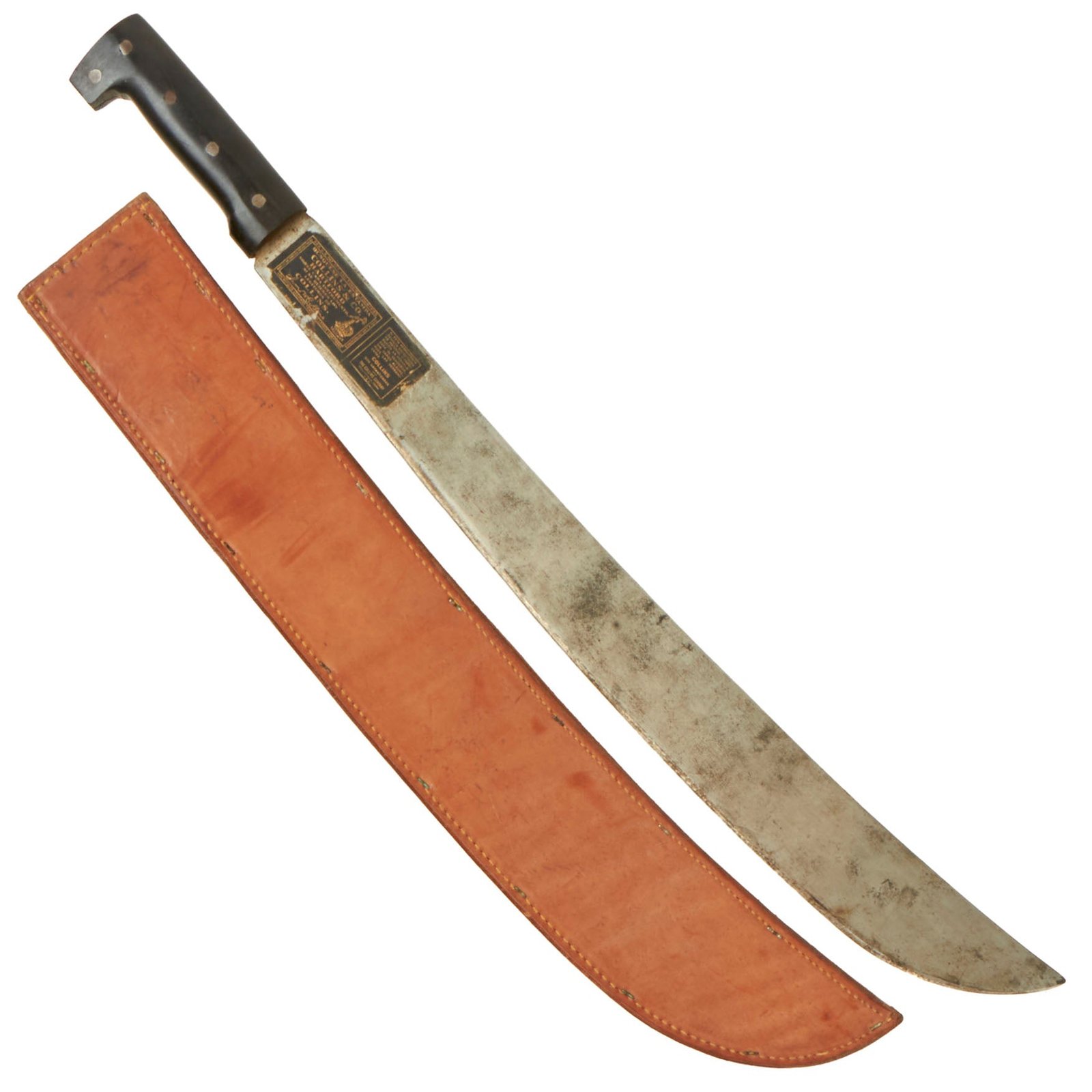 Buy Original U.S. WWII Collins & Co Legitimus Model Machete Dated 1942 With Boyt 1942 Dated Scabbard & Rare Label | Original Firearms Antique For Sale