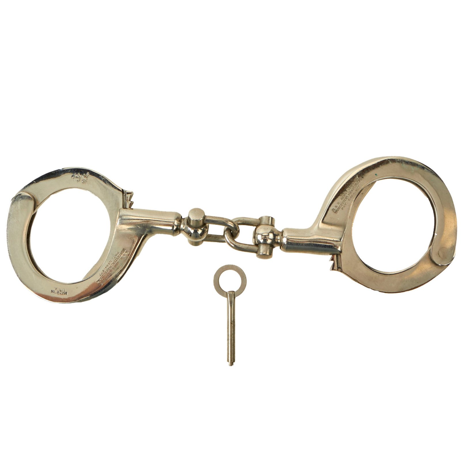 Buy Original U.S. WWII US Navy Marked Harrington & Richardson Police Handcuffs with Key | Original Firearms Antique For Sale