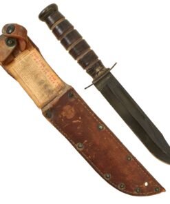Buy Original U.S. WWII USMC KA-BAR Fighting Knife by Camillus with Leather Scabbard - With Camillus Cutlery Kabar “Care Card” | Original Firearms Antique For Sale