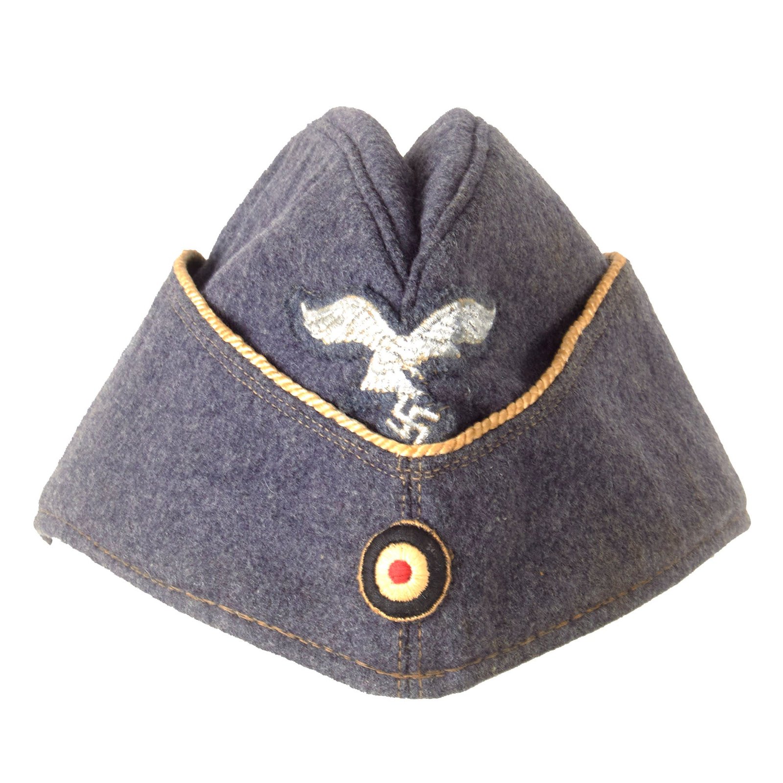 Buy Original German WWII 1937 Luftwaffe Dated Division Hermann Göring Officer Wool M38 Overseas Cap - Size 54 | Original Firearms Antique For Sale