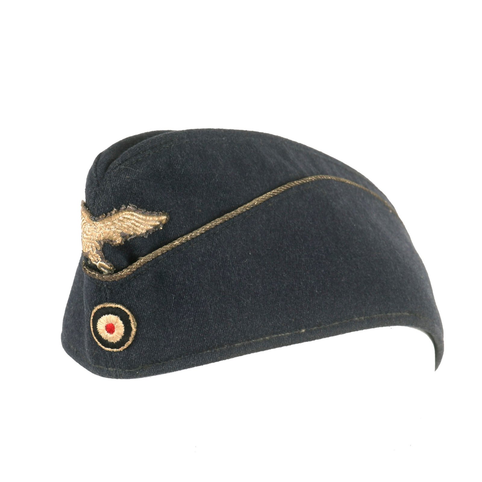 Buy Original German WWII Luftwaffe Officer M38 Blue Wool Overseas Cap - Schiffchen | Original Firearms Antique For Sale
