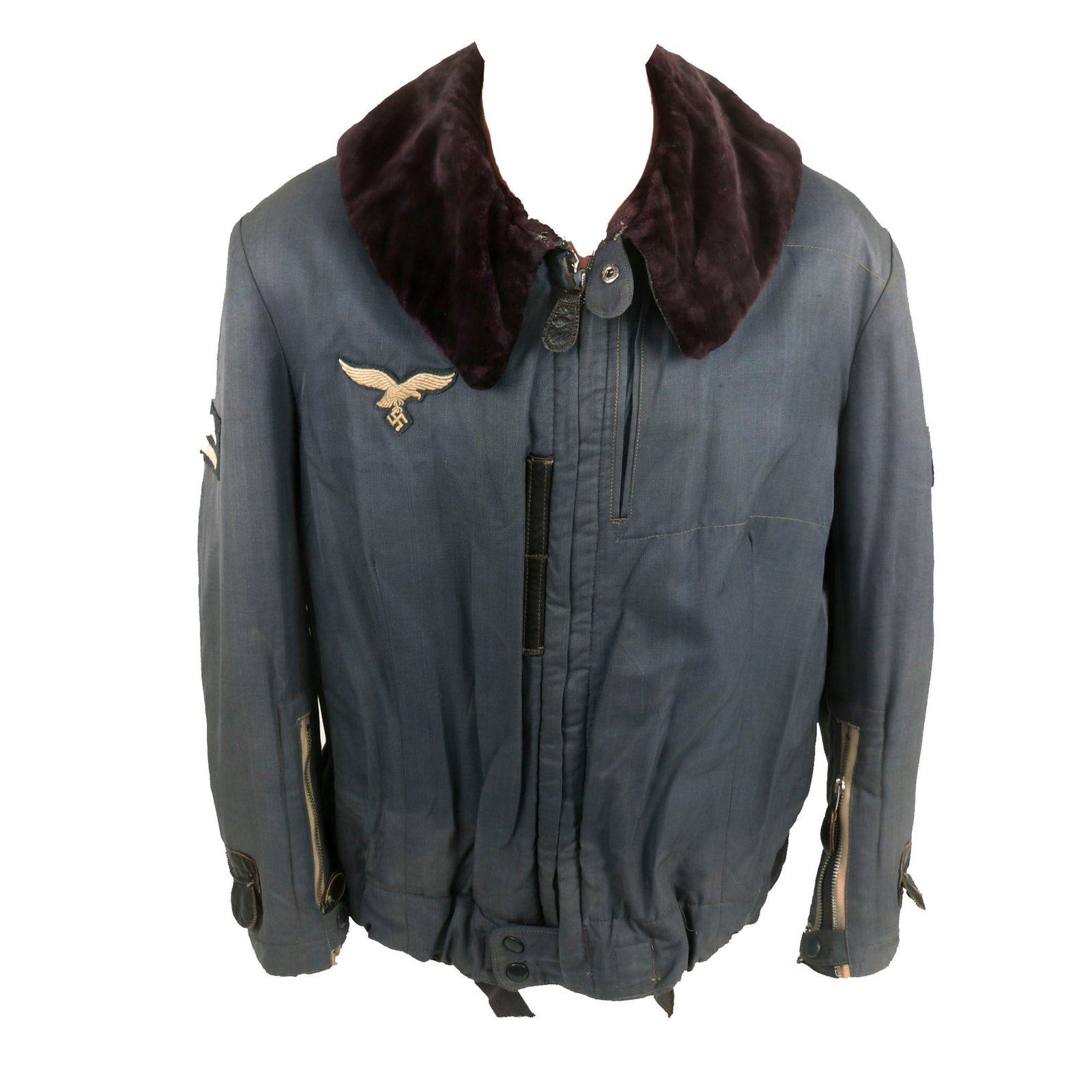 Buy Original German WWII Luftwaffe Blue Electric Heated Leutnant Officer's Winter Flying Jacket - RBNr. Marked | Original Firearms Antique For Sale