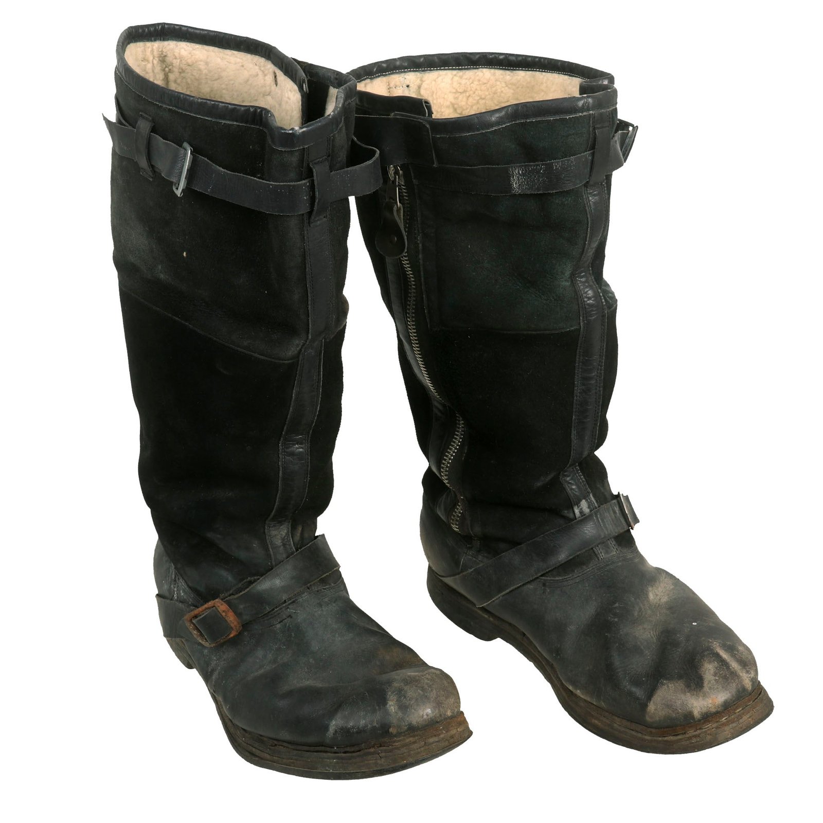 Buy Original German WWII Luftwaffe Fleece-Lined Leather Pilot Flying Boots | Original Firearms Antique For Sale