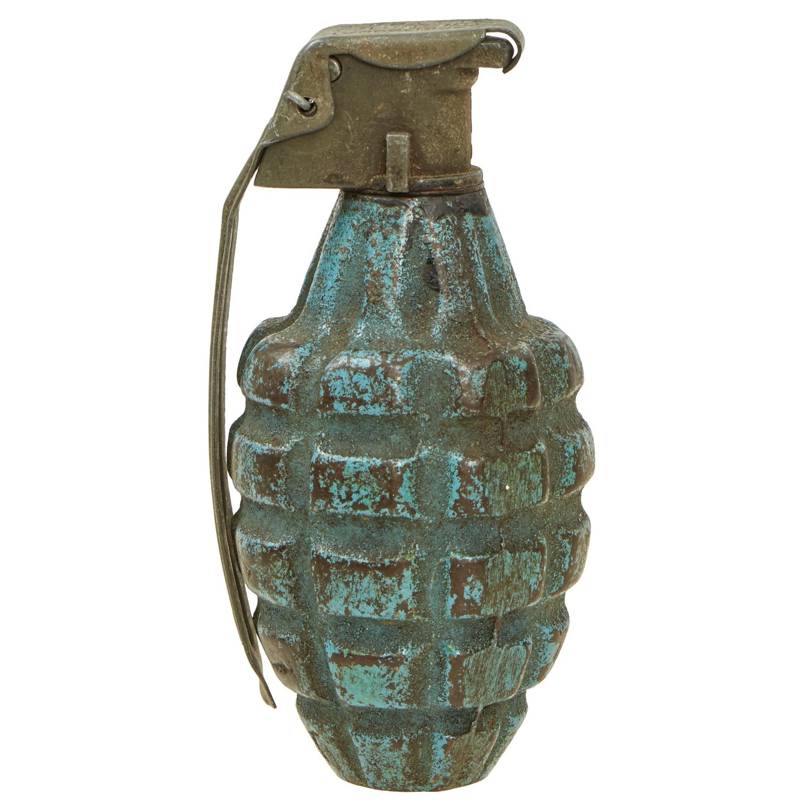 Buy Original U.S. WWII MkII M21 Inert Practice Pineapple Fragmentation Hand Grenade with M200A1 Fuze | Original Firearms Antique For Sale