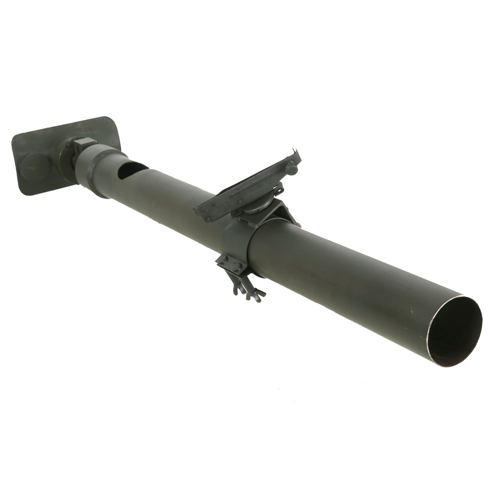 Buy Original WWII British Inert 2 Inch Mortar Baseplate with Replica Tube & U.S. M15 Grenade Sight | Original Firearms Antique For Sale