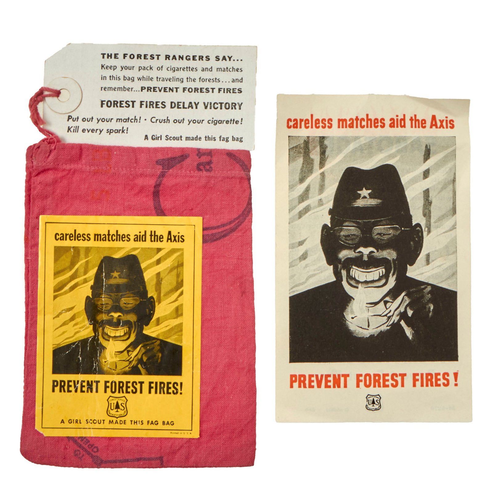 Buy Original WWII U.S. Anti-Japanese Propaganda Cigarette Carrying Pouch and Leaflet | Original Firearms Antique For Sale