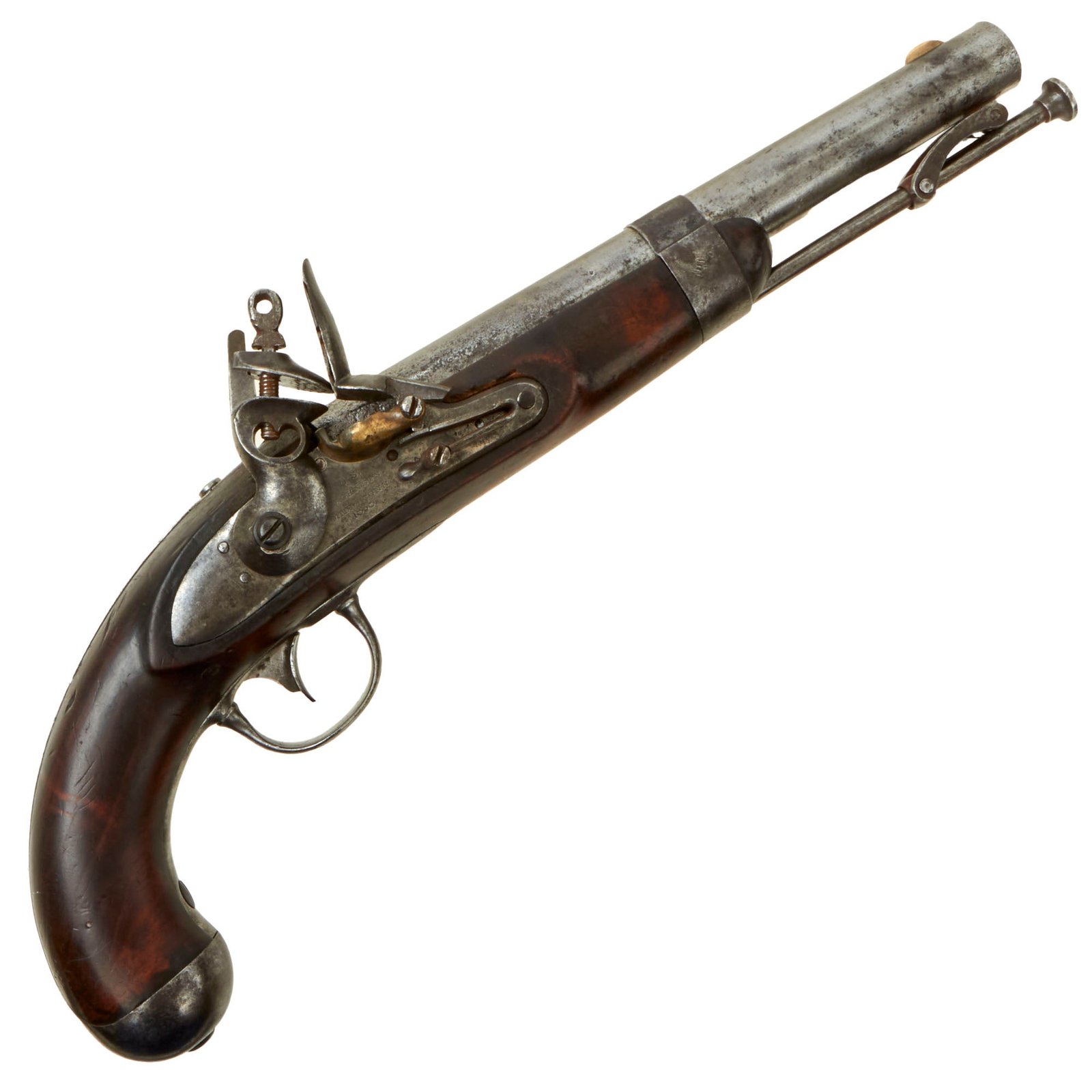 Buy Original U.S. Model 1836 Flintlock Cavalry Pistol by Robert Johnson with Cartouches - Unconverted - dated 1838 | Original Firearms Antique For Sale