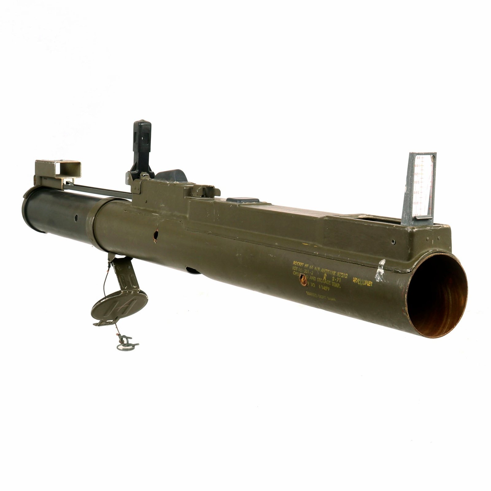 Buy Original U.S. Vietnam War Era 1971 Dated M72A2 Light Anti-Armor Weapon “LAW” Launcher Tube with Strap - INERT | Original Firearms Antique For Sale