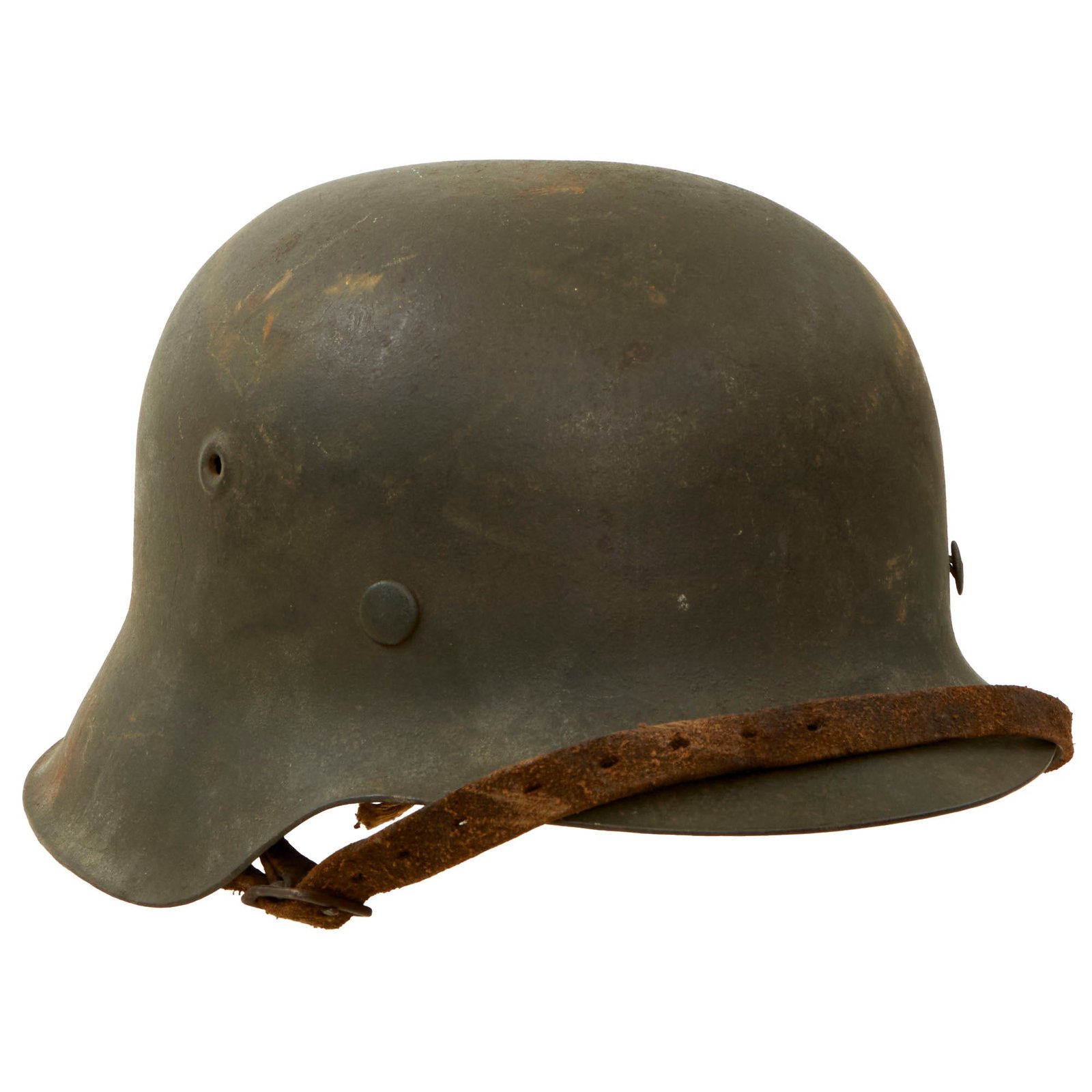 Buy Original German WWII M42 No Decal Army Heer Helmet with 1943 Dated 56cm Liner & Chinstrap - EF64 | Original Firearms Antique For Sale