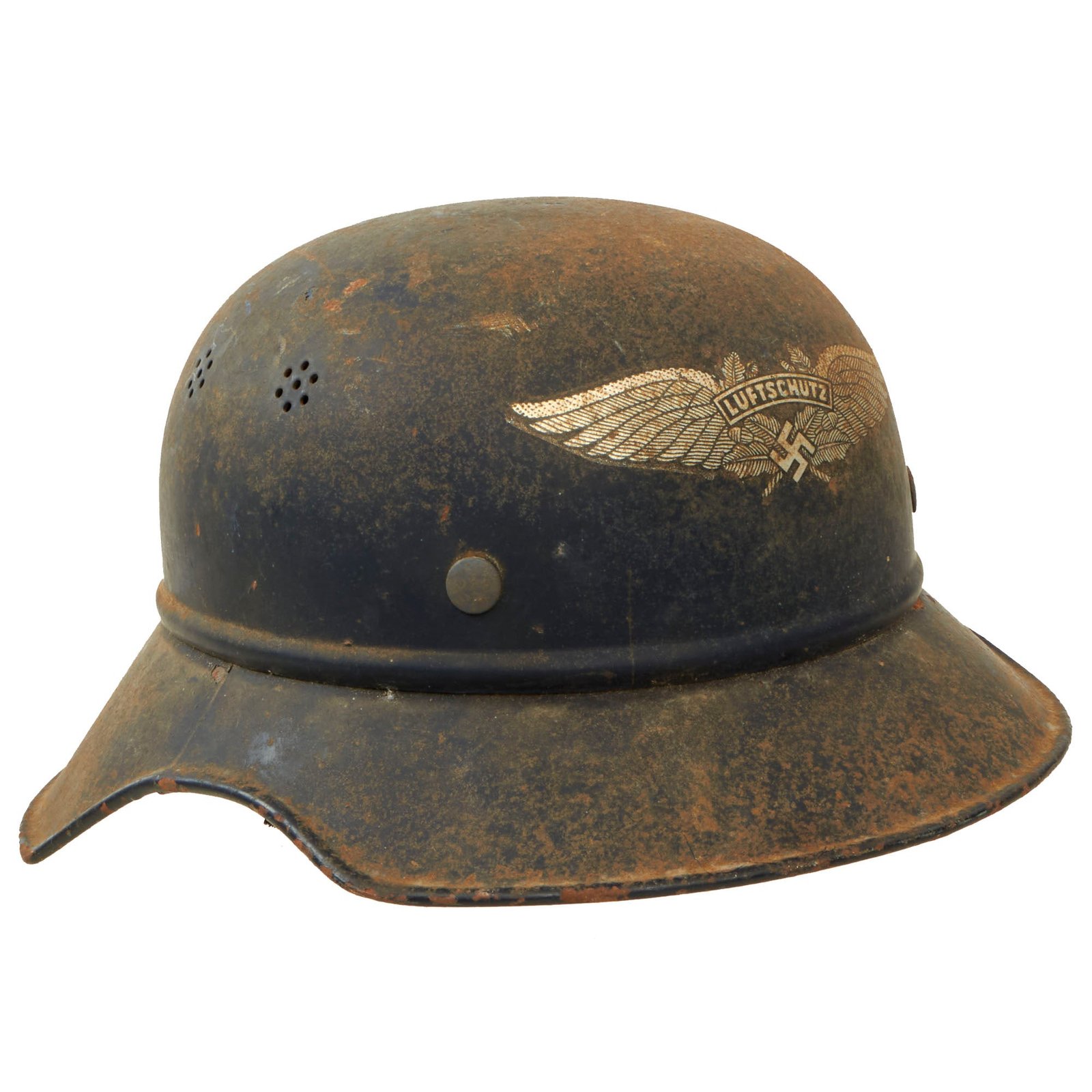 Buy Original German WWII M38 Luftschutz Beaded Gladiator Air Defense Helmet with 57cm Liner - dated 1940 | Original Firearms Antique For Sale