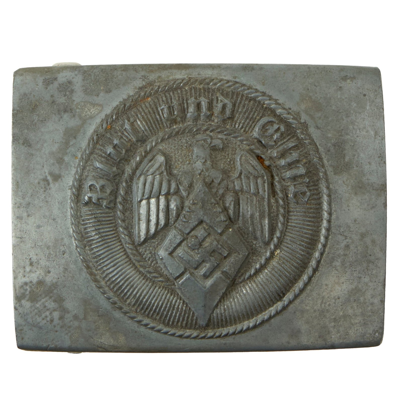 Buy Original German WWII HJ National Youth Organization Zinc Belt Buckle by Wilhelm Deumer of Lüdenscheid - M4/72 | Original Firearms Antique For Sale