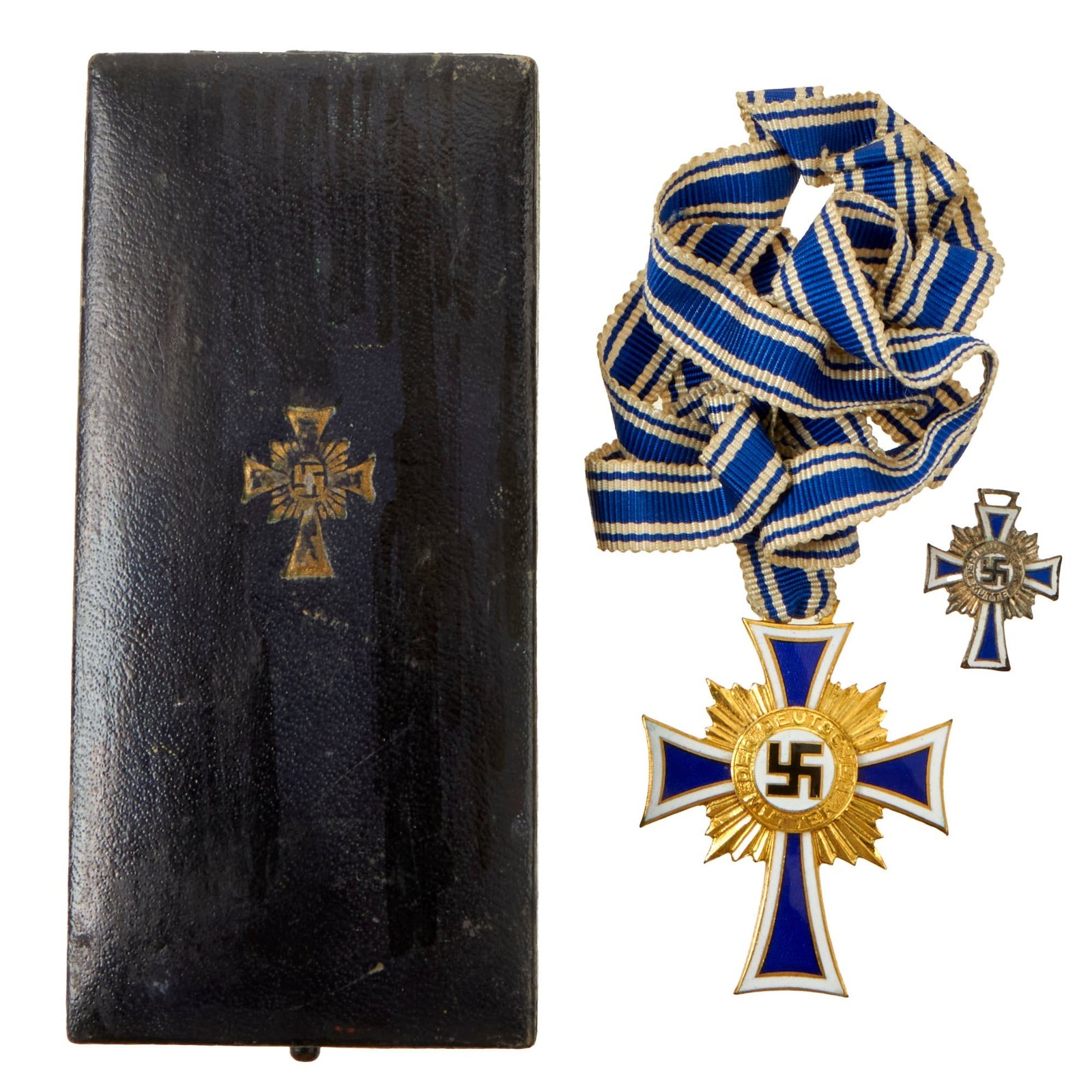 Buy Original German WWII Cased Gold Mother’s Cross by Forster & Graf of Schwäbisch Gmünd | Original Firearms Antique For Sale