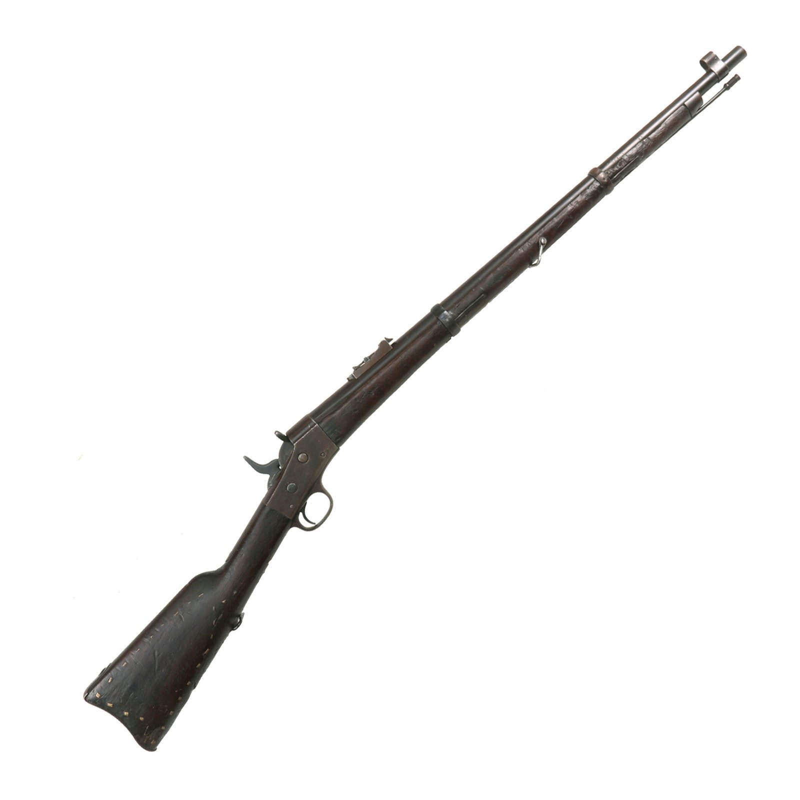 Buy Original U.S. Remington Rolling Block Short Rifle in .43 Spanish Caliber with Brass Decorations - Serial 90122 | Original Firearms Antique For Sale